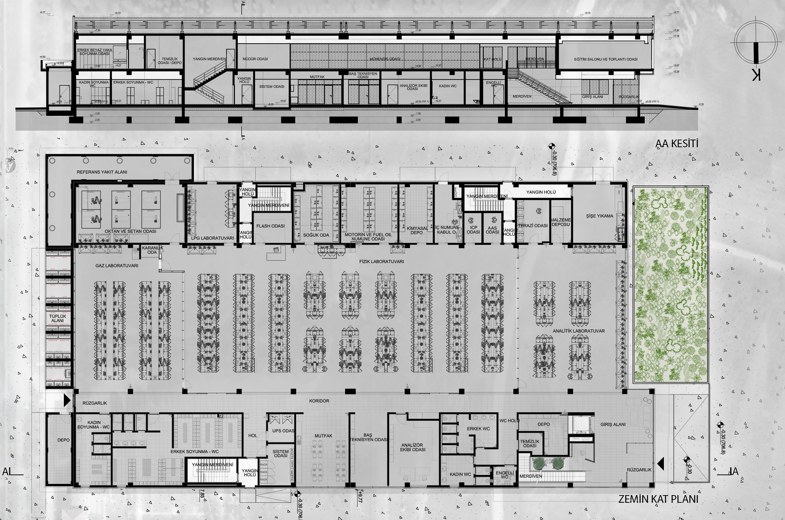 План 7. Blood typing Laboratory Architectural Plan.