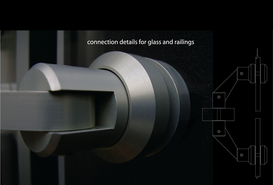 Axis – Side-mounted glazed railing panel fitting