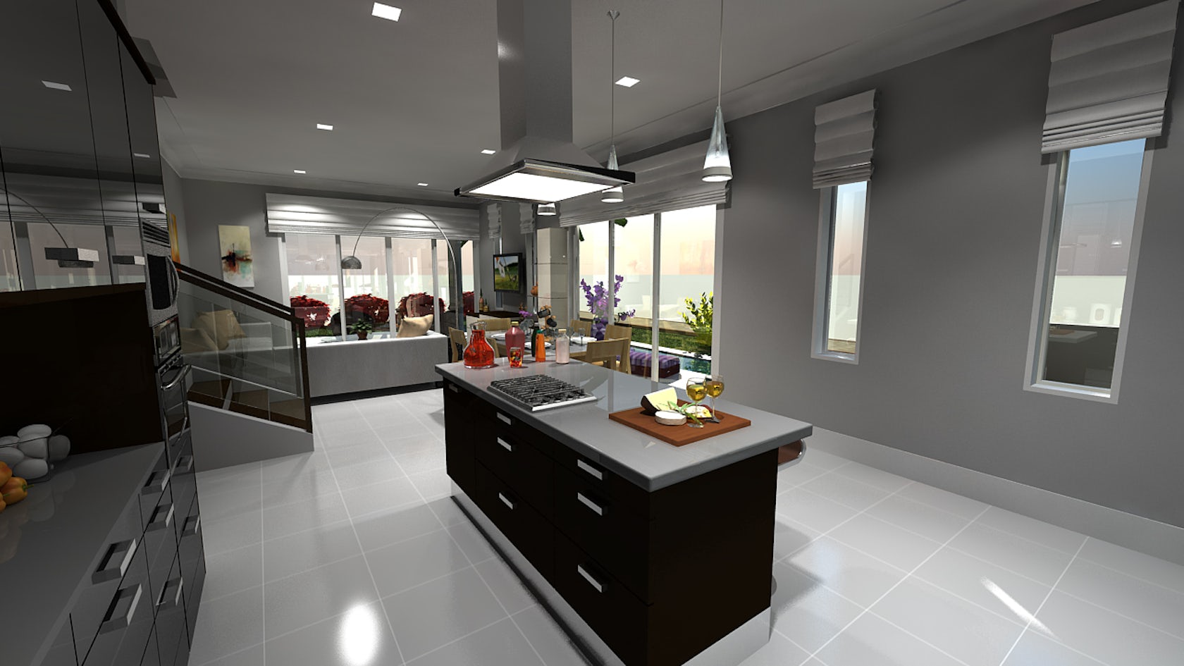 3D Kitchen Architecture Modeling & Rendering Project