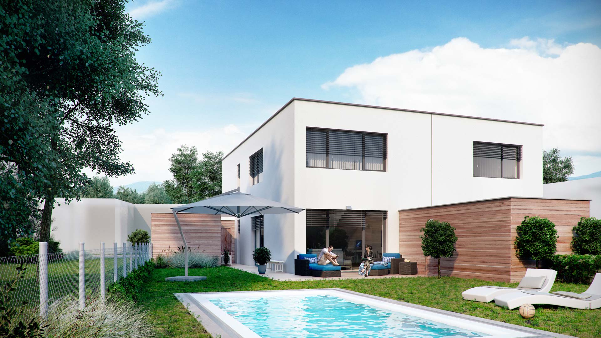 Stylish twin house real estate in Austria by Viscato Architizer