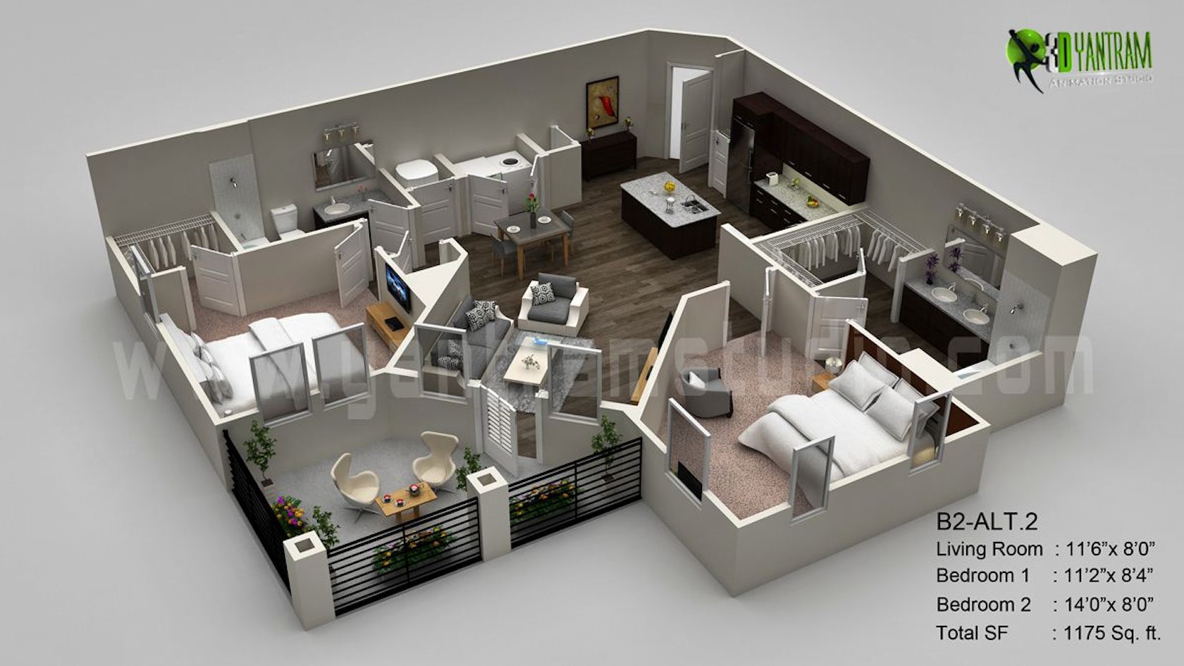 3D Floor Plan Design By Yantram Floor Plan Designer - Architizer