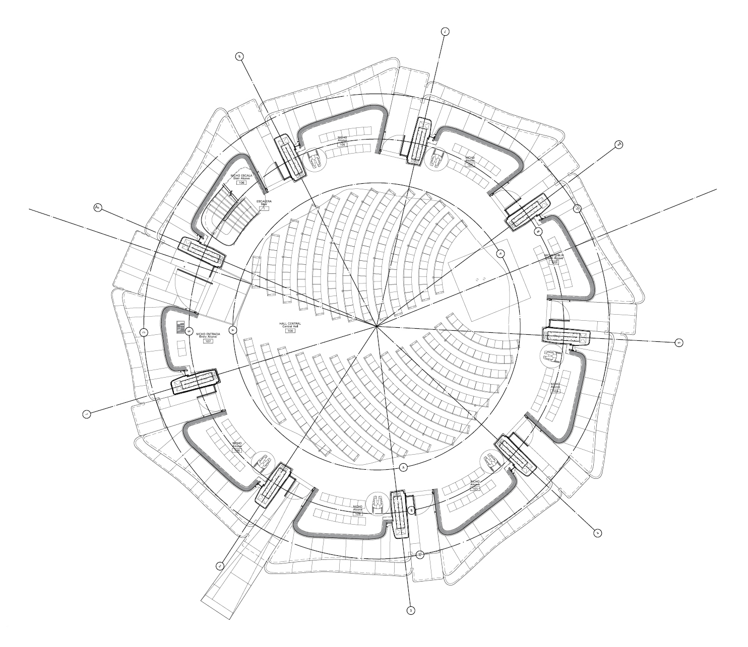 Round shape building plan elevation and section detail dwg file  Cadbull
