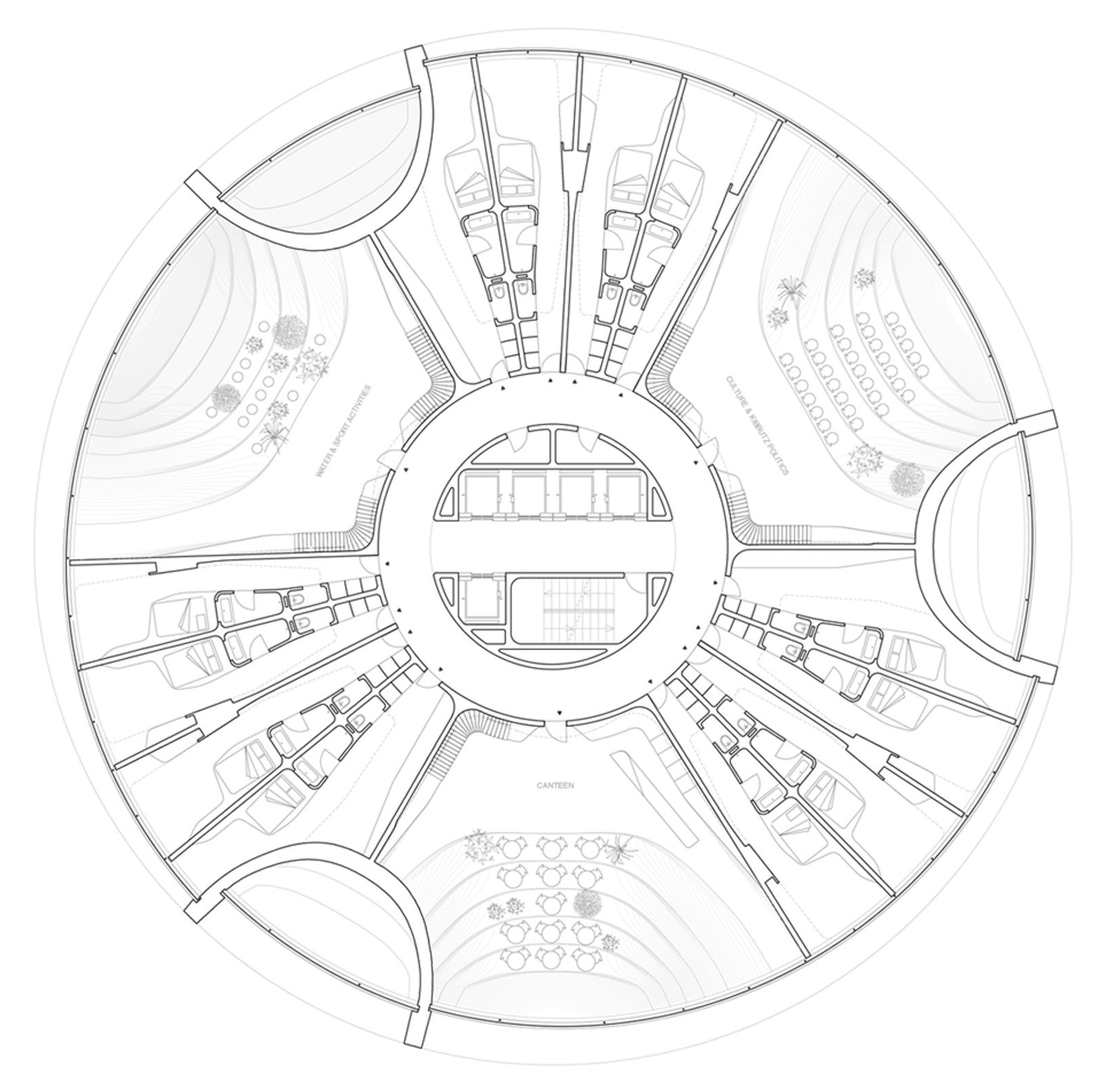 radial buildings plans