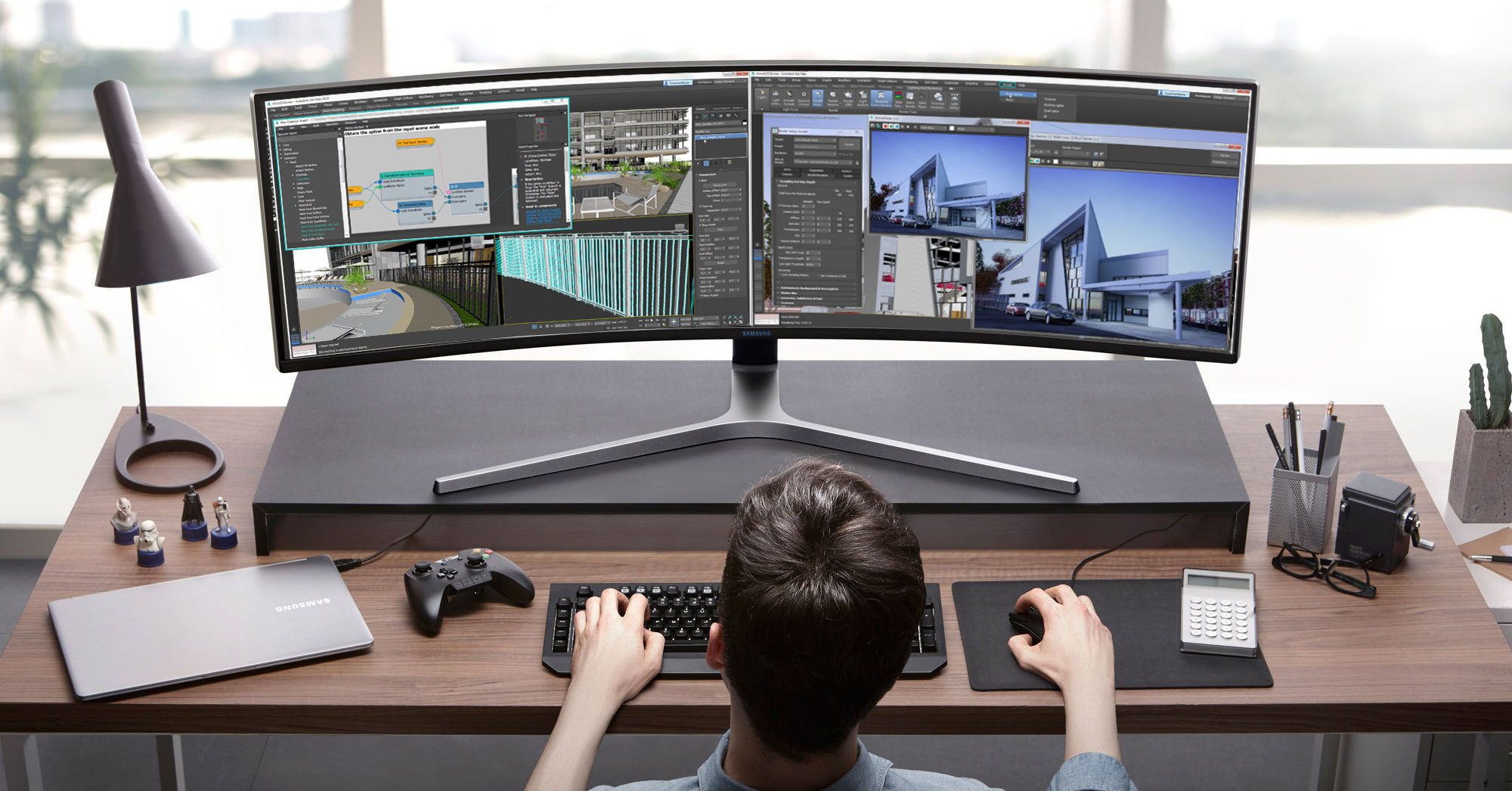 huge ultrawide monitor