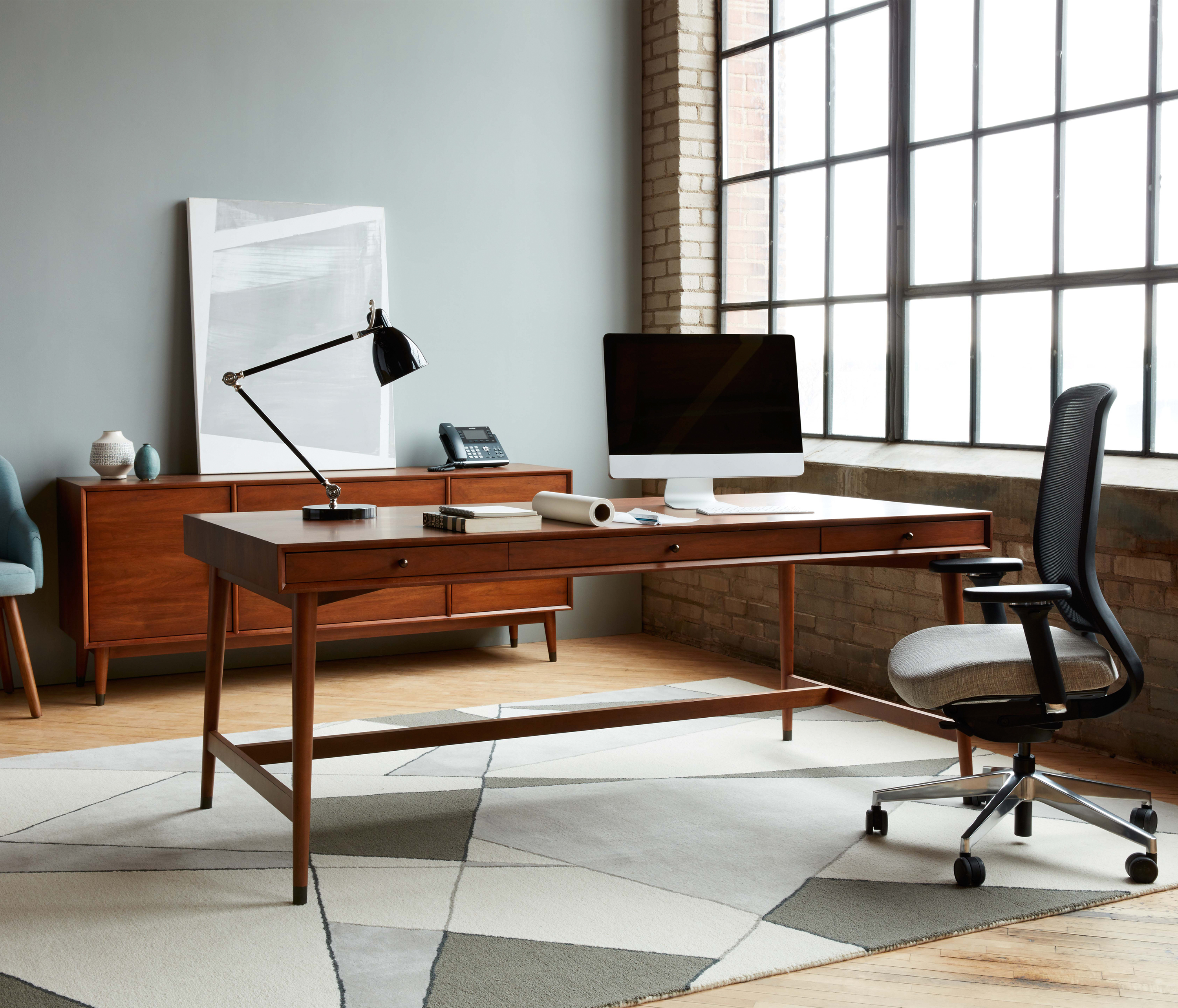 Mid-Century Desk with Drawers