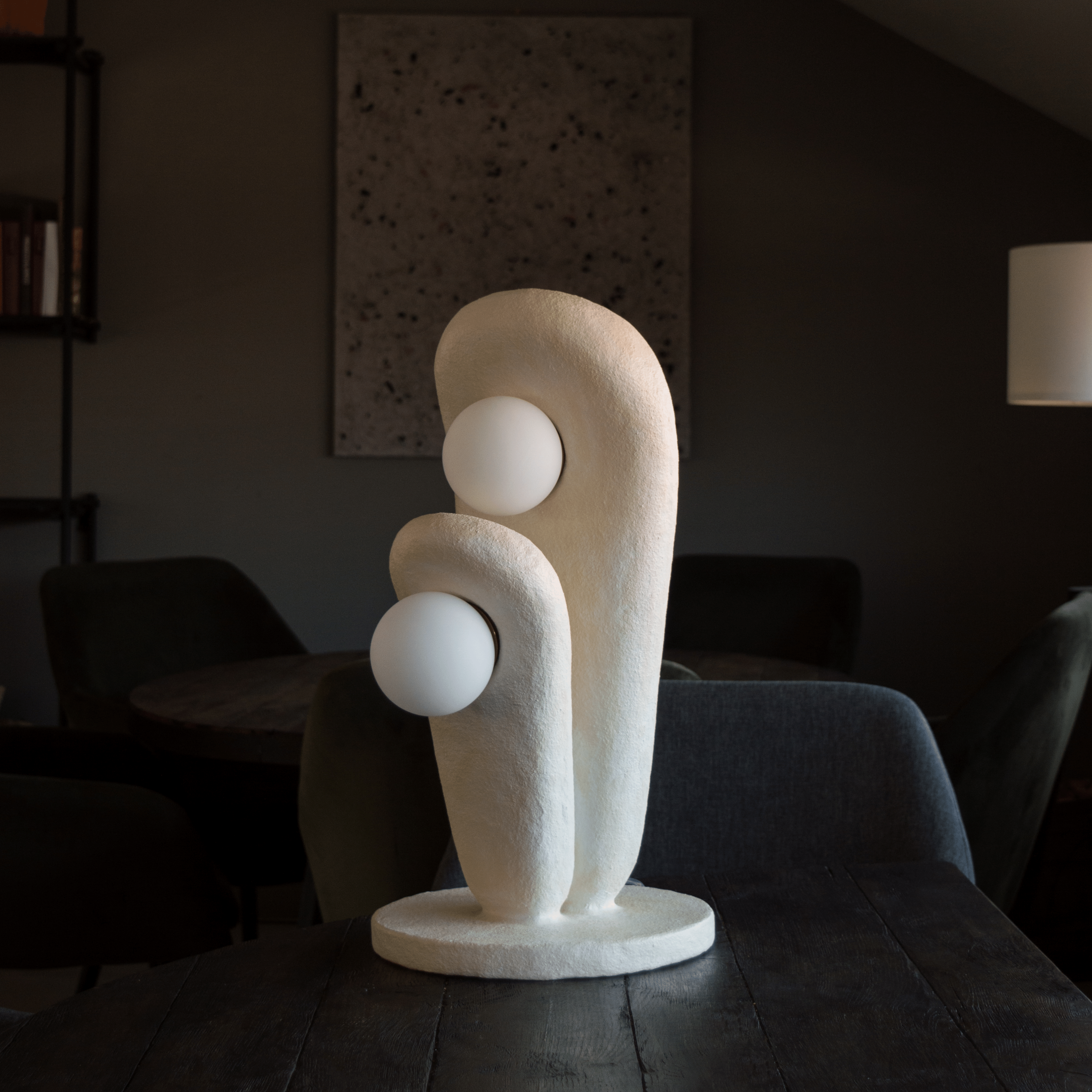 Large Clay Table Lamp of Zakohani - Pair