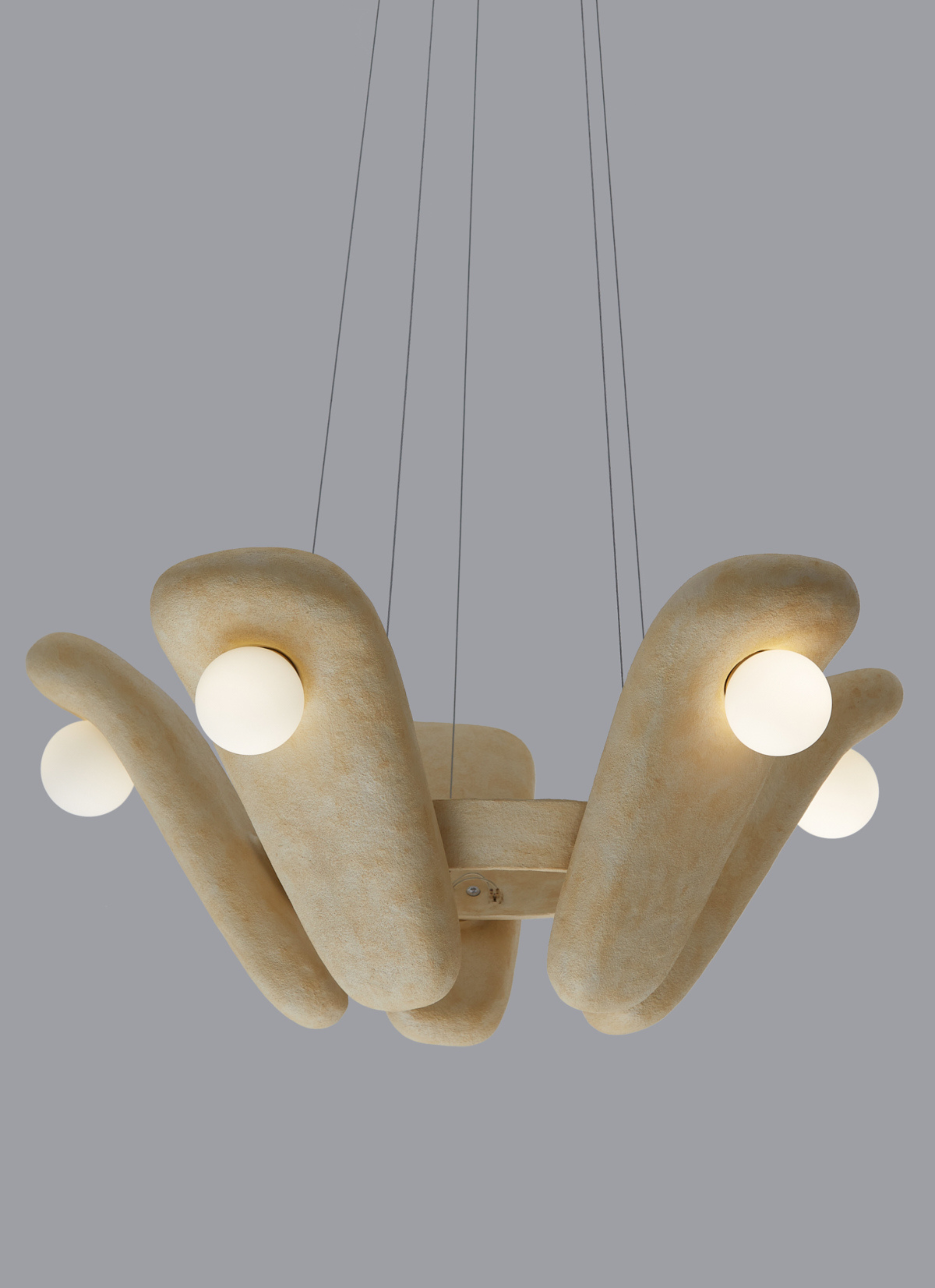 'Solo of Zakohani' Pendant Light | 5 pieces with one light, large size Ceramic Chandelier