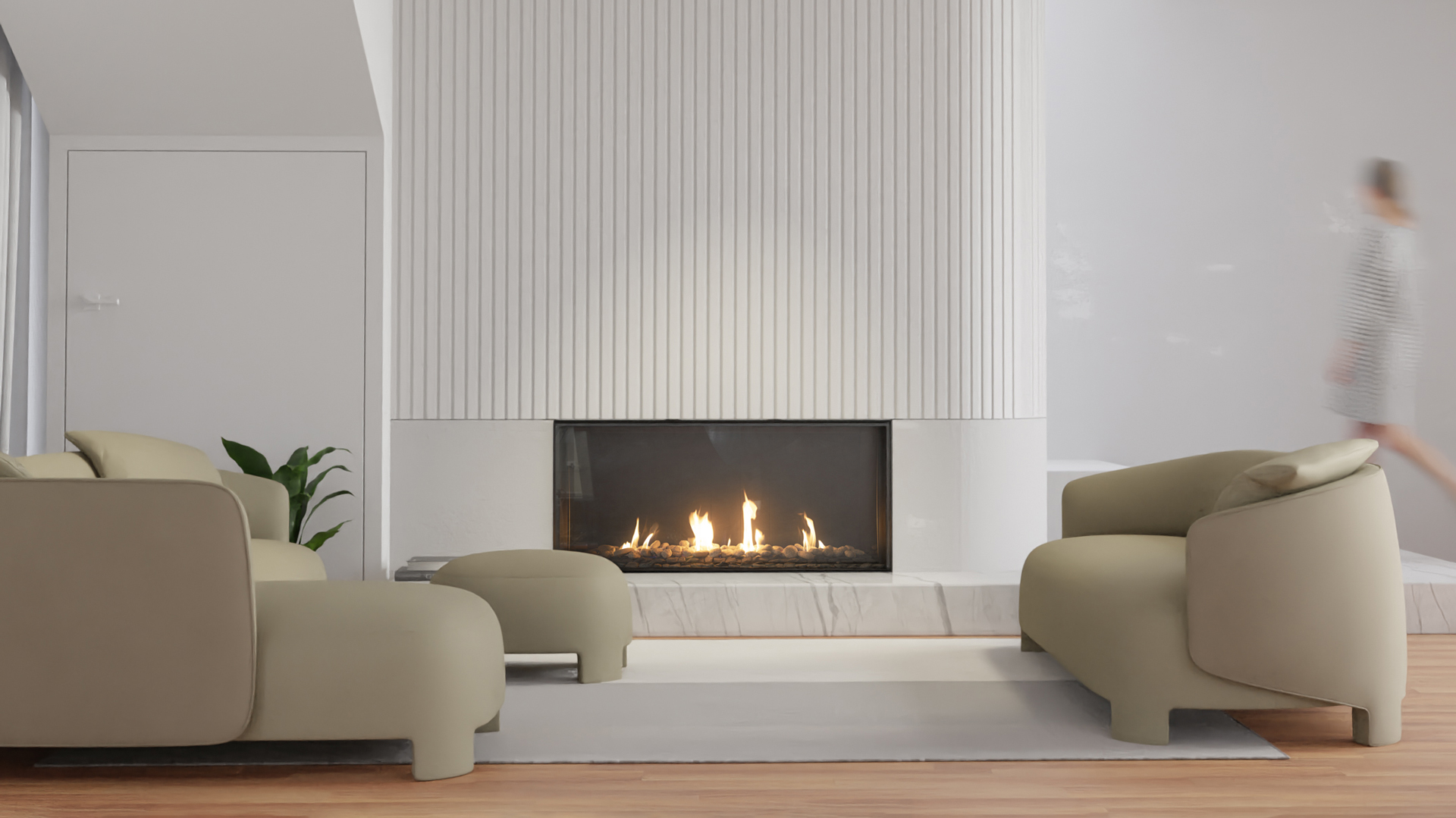 Escea KS55 Glass Barrier Gas Fireplace