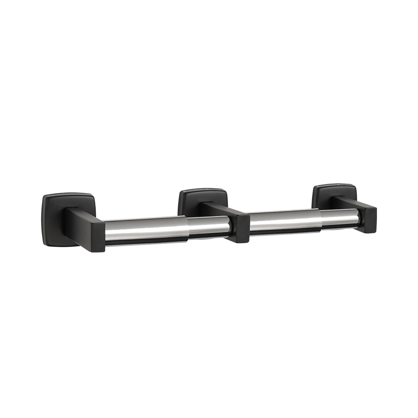 7305-2-41 Matte Black Toilet Tissue Holder (Double)