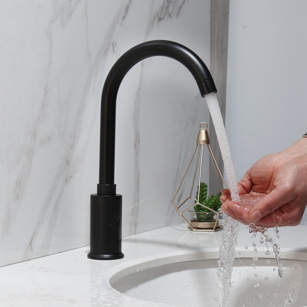 Fontana Wella Goose Neck Commercial Automatic Matte Black Sensor Faucet