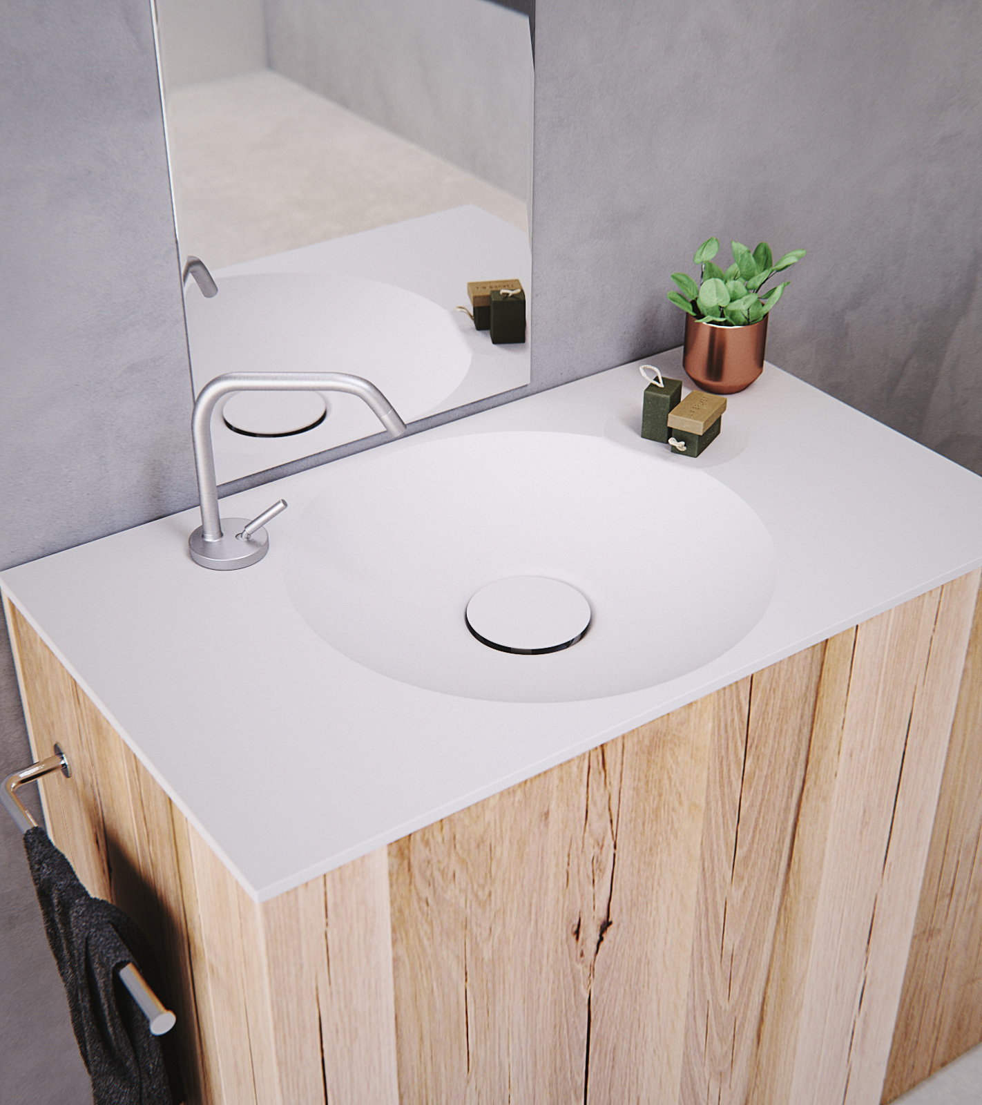 EROSION-02, bathroom sink, Solid Surface
