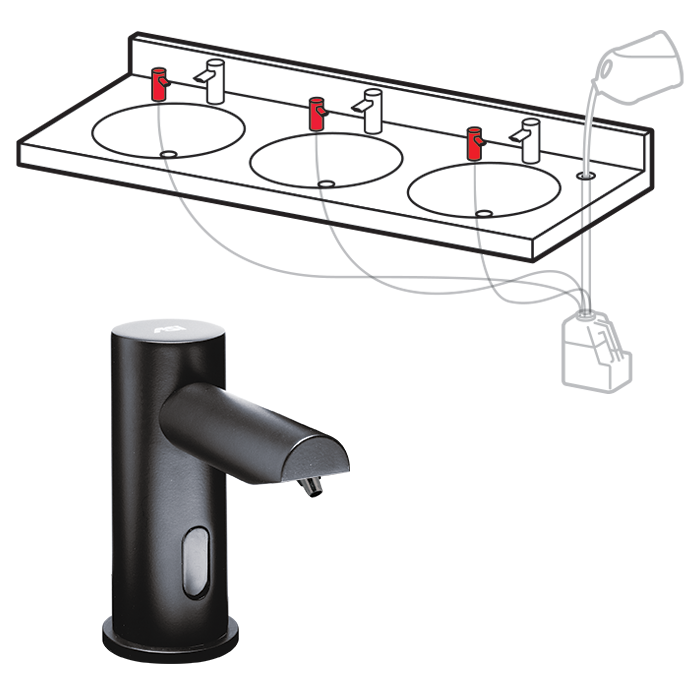  0393-(n) EZ FILL™ TOP FILL, MULTI-FEED Foam SOAP DISPENSER HEADS 