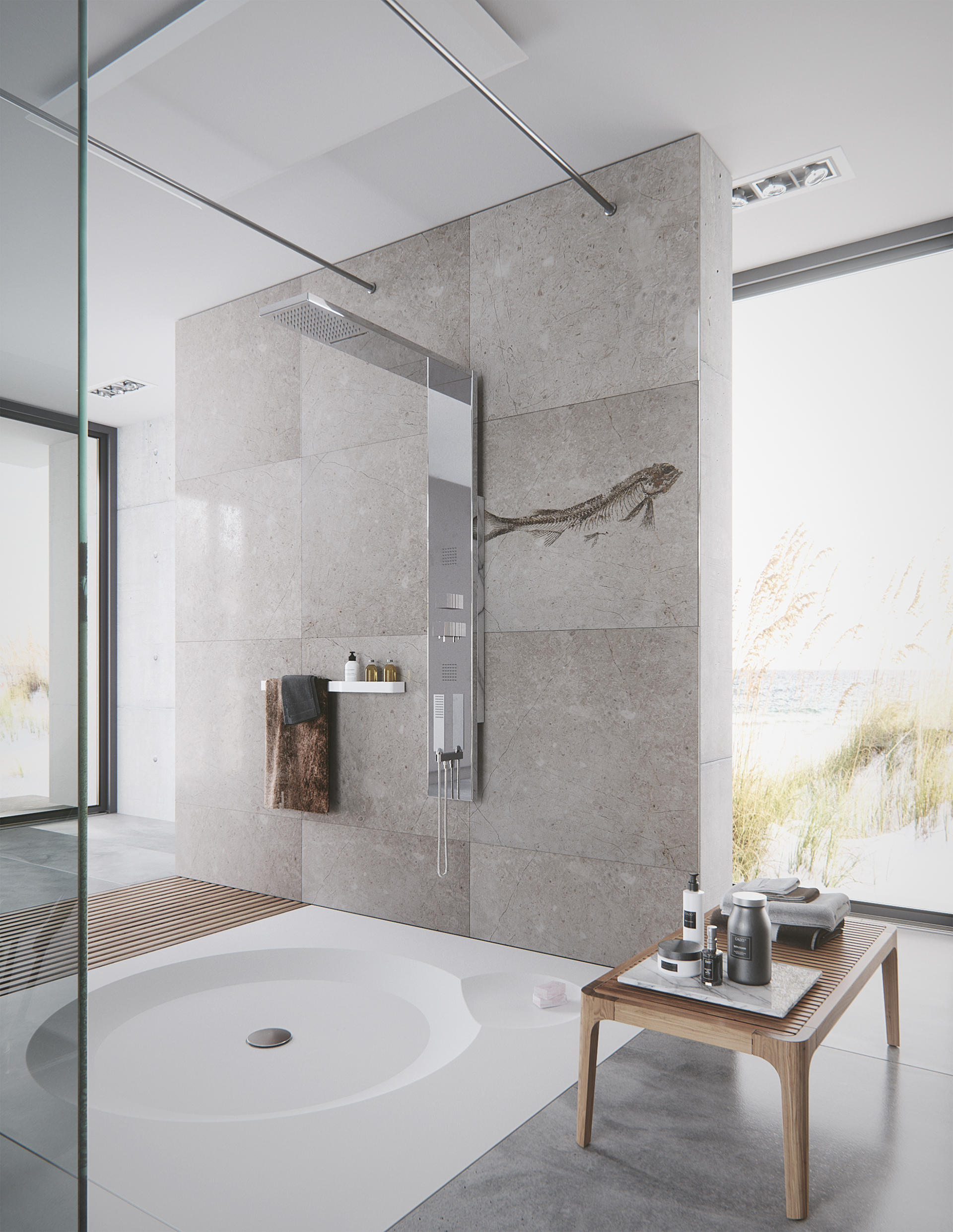 EROSION-SH01 Solid Surface shower pan