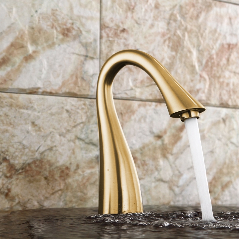 Fontana Commercial Brushed Gold Touchless Automatic Sensor Hands Free Faucet