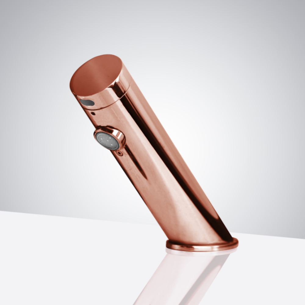 Fontana Dijon Rose Gold Finish Contemporary Automatic Commercial Sensor Faucet