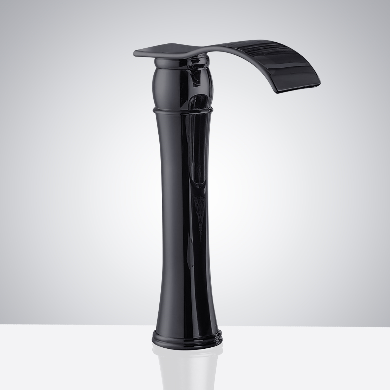 Fontana Matte Black Commercial Hands Free Deck Mount Sensor Faucet