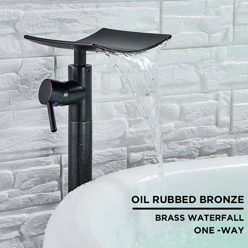 Fontana Deauville Floor Standing Tub Faucet Single Handle Waterfall Spout in Oil Rubbed Bronze
