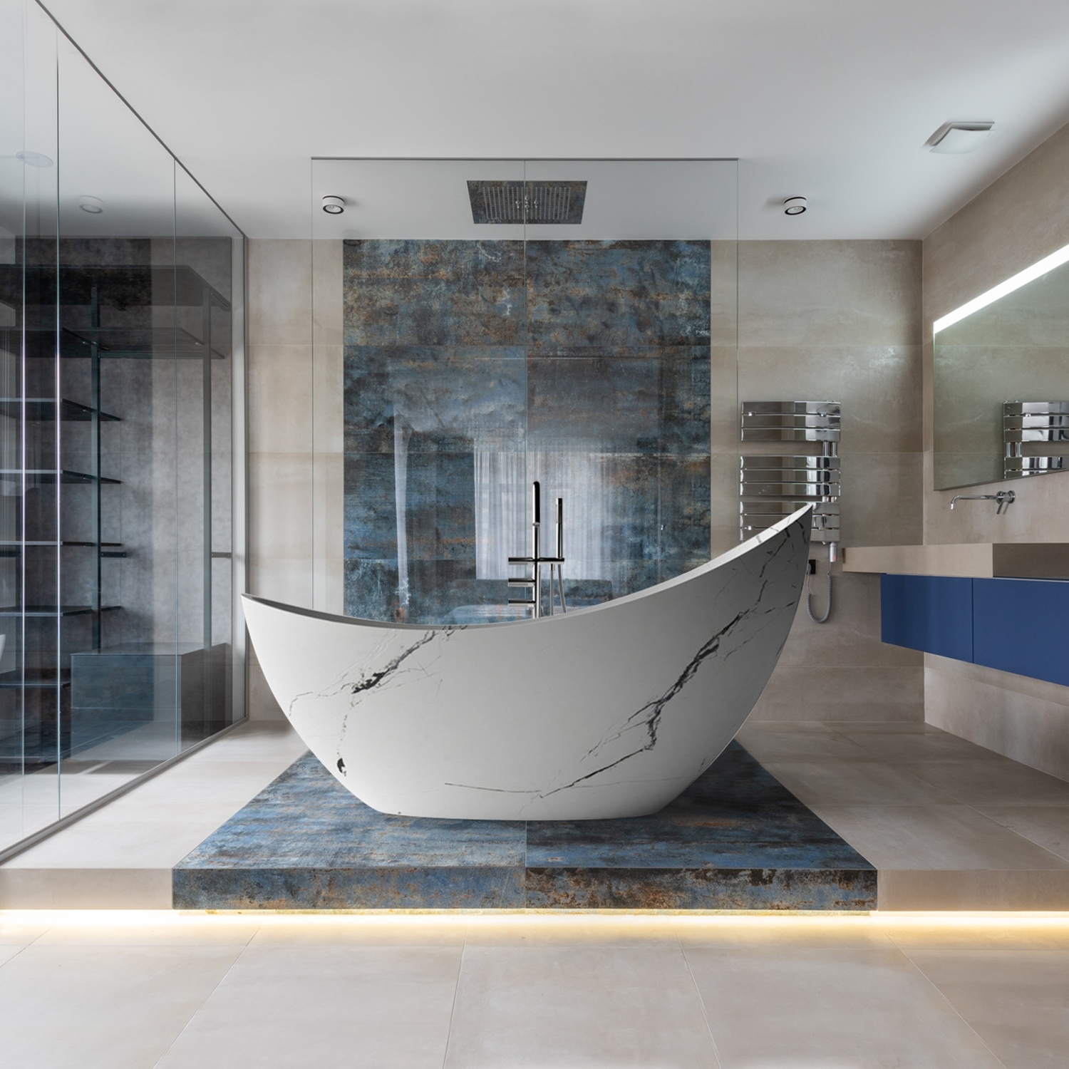 Ravenna White Stone Resin Freestanding Indoor Bathtub