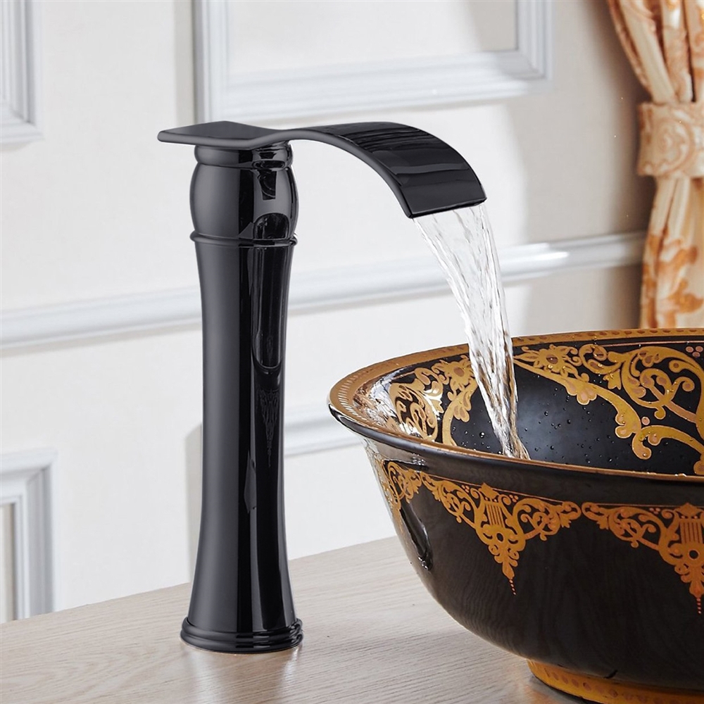 Fontana Matte Black Contemporary Commercial Deck Mount Sensor Faucet