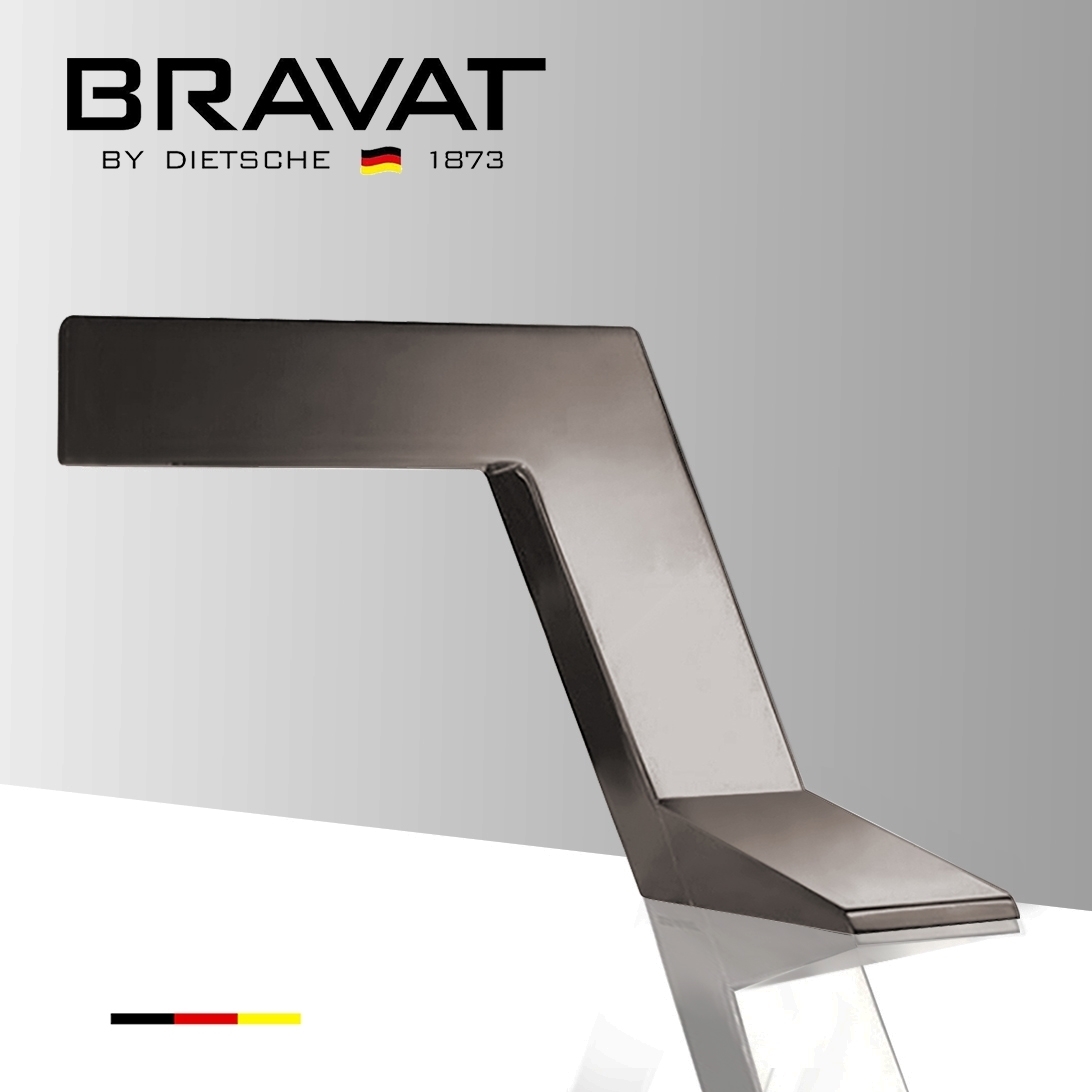 Bravat Commercial Automatic Brushed Nickel Sensor Faucets