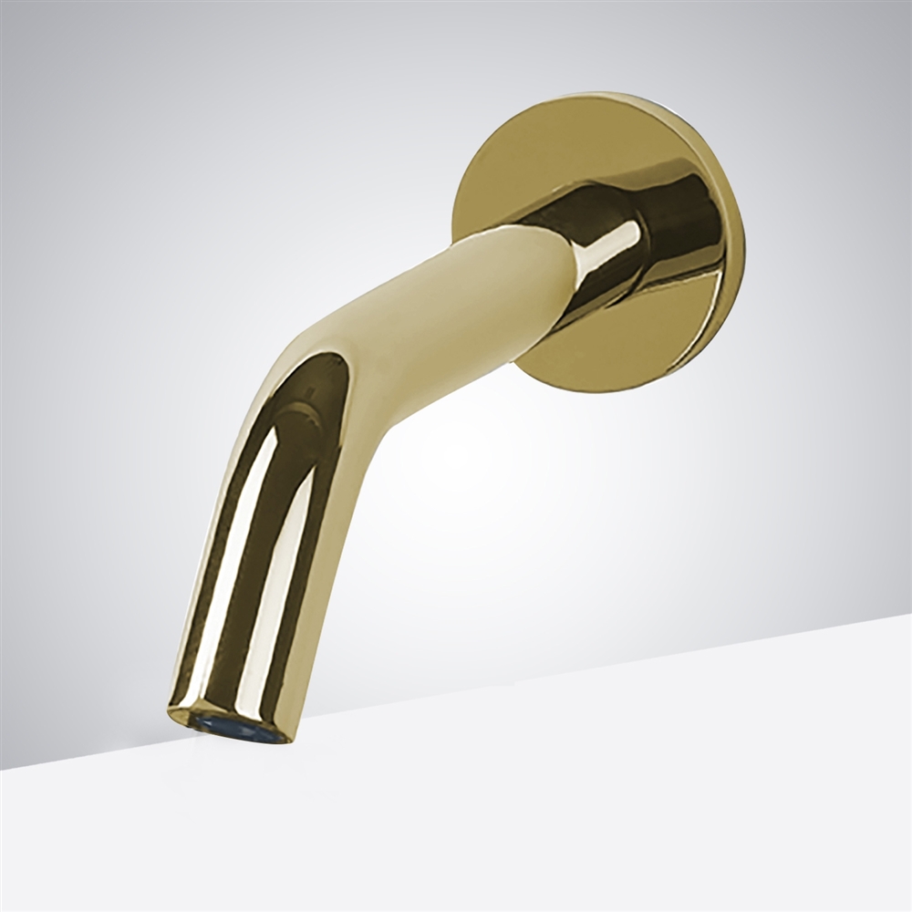 Brio Wall Mount Commercial Sensor Faucet in Gold Finish