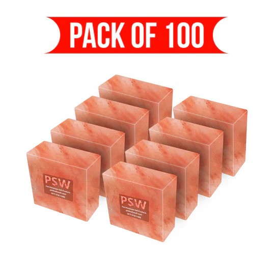 Himalayan Salt Blocks 4"(L) x 4"(W) x 2"(H) - Pack of 100