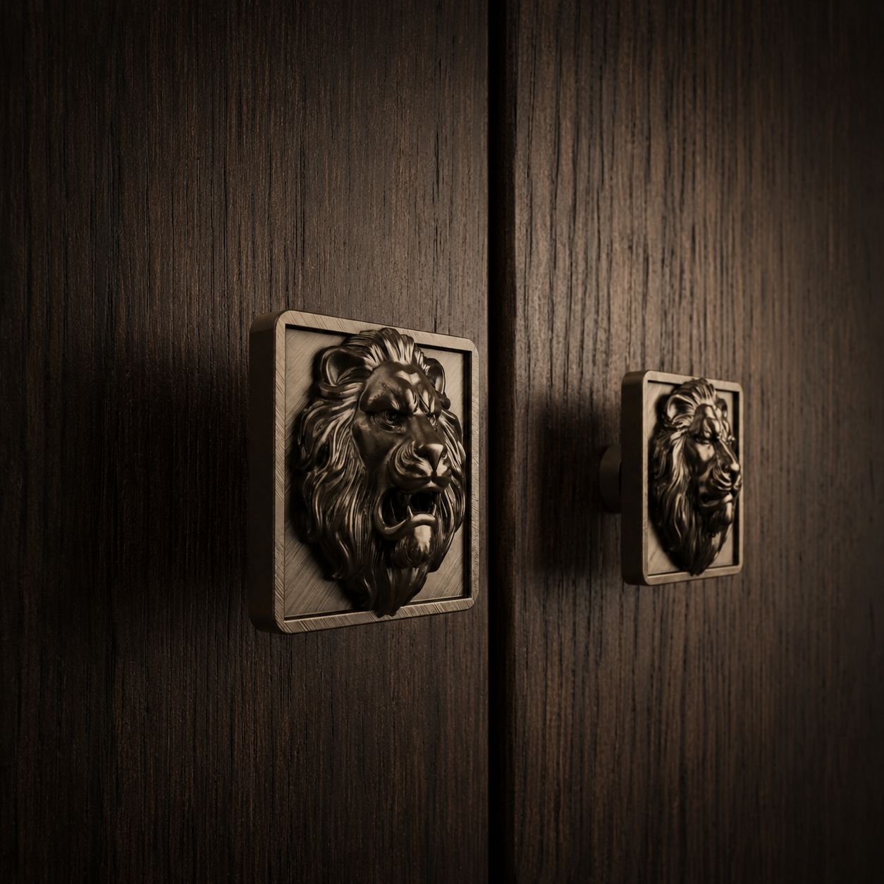 Two lions handles
