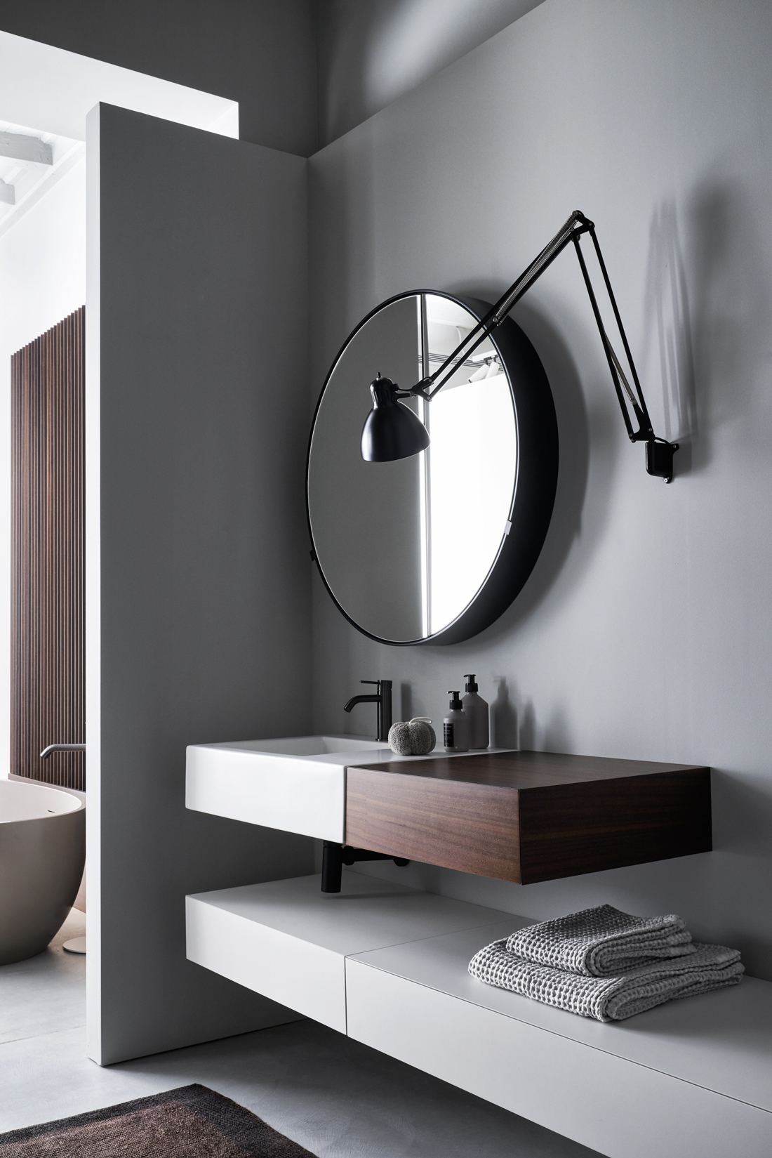 MODULO washbasin with cabinet design Andrea Parisio, Giuseppe Pezzano