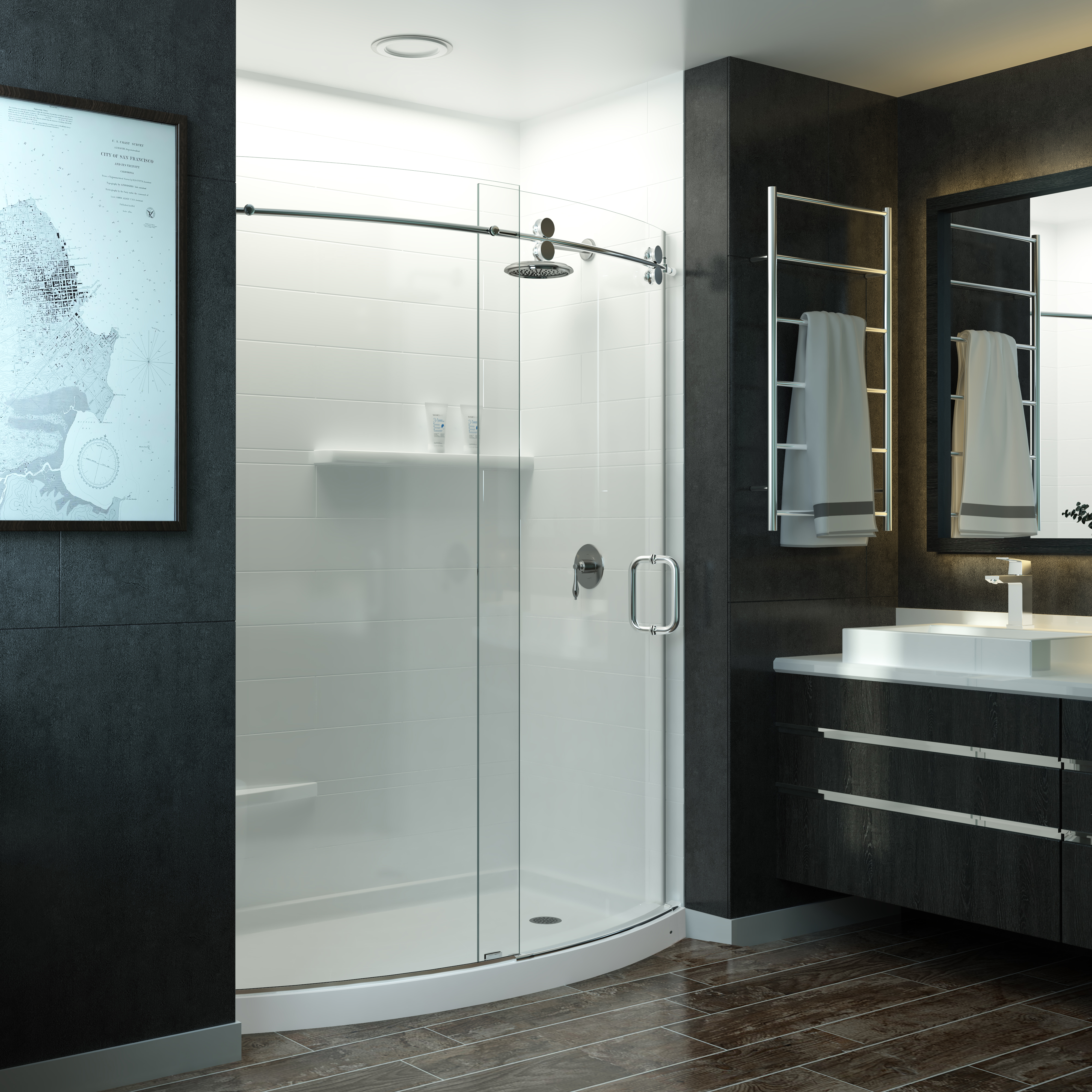 Napoli Bowfront Barn Shower Door