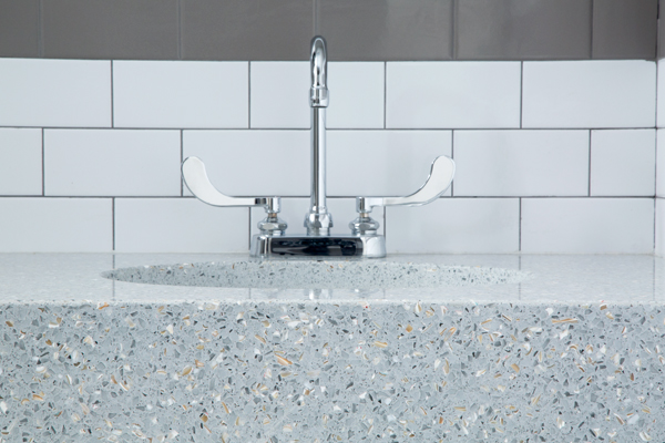 Pearl Grey commercial bathroom vanity