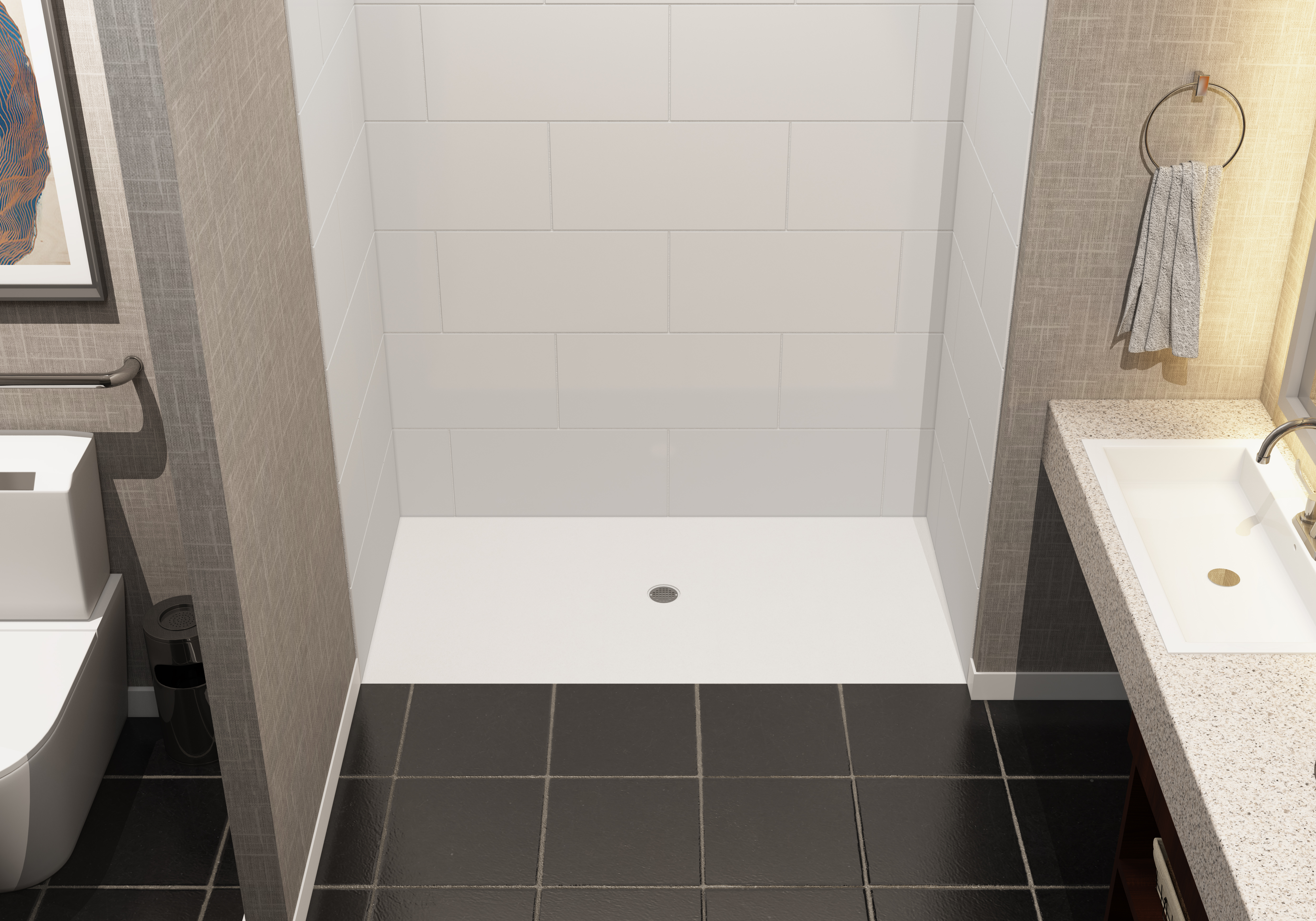 Roll-in Shower Pan