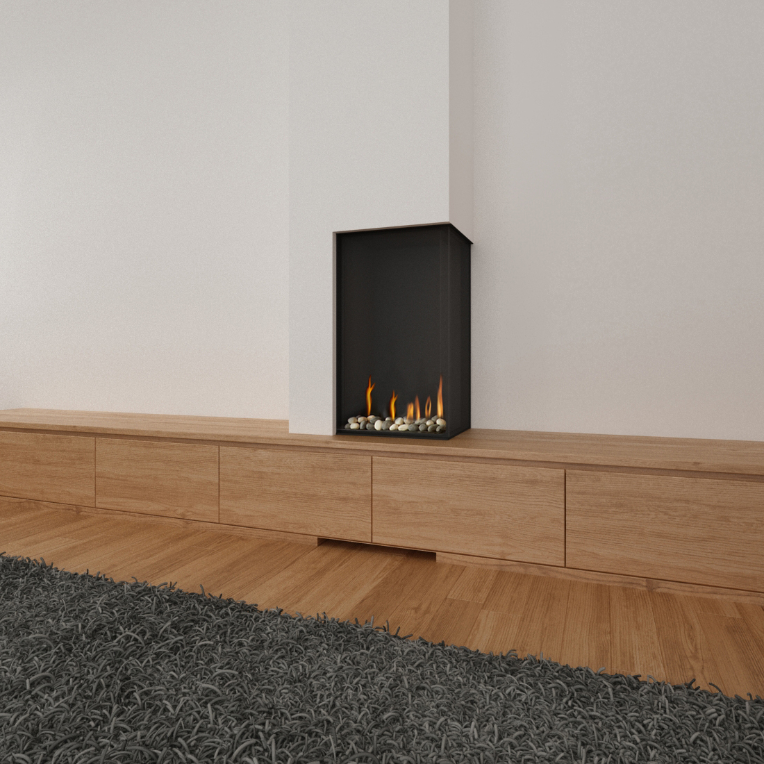 Corner RS/LS 40H70 Fireplace