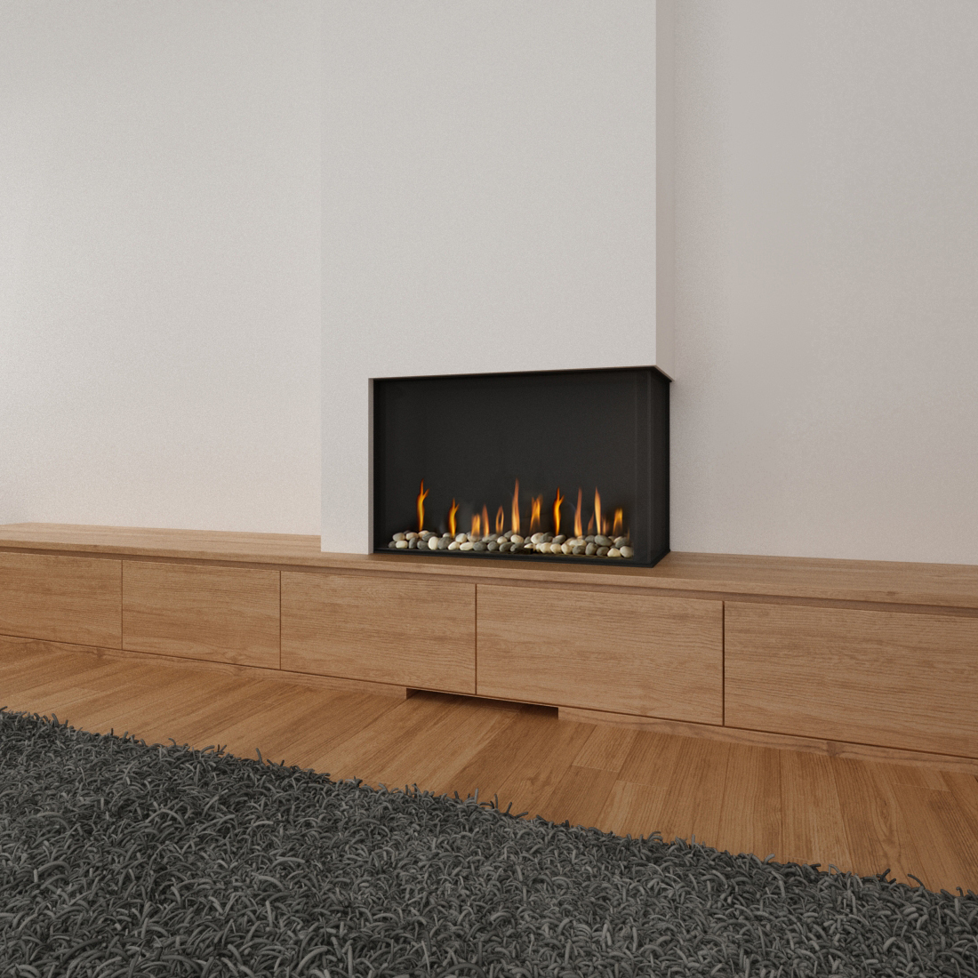 Corner RS/LS 75 Fireplace