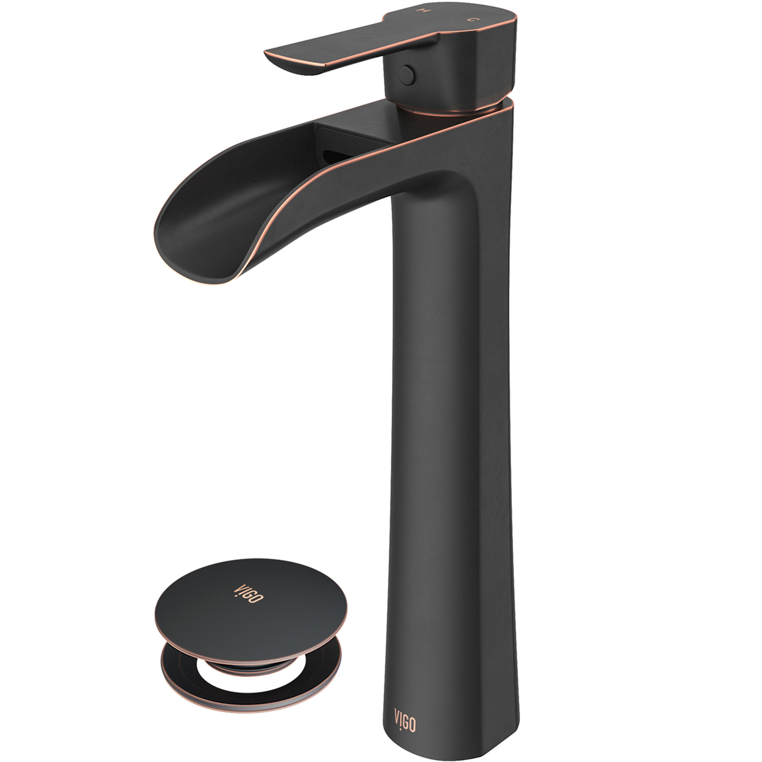 VIGO Niko Vessel Bathroom Faucet With Pop-Up In Antique Rubbed Bronze