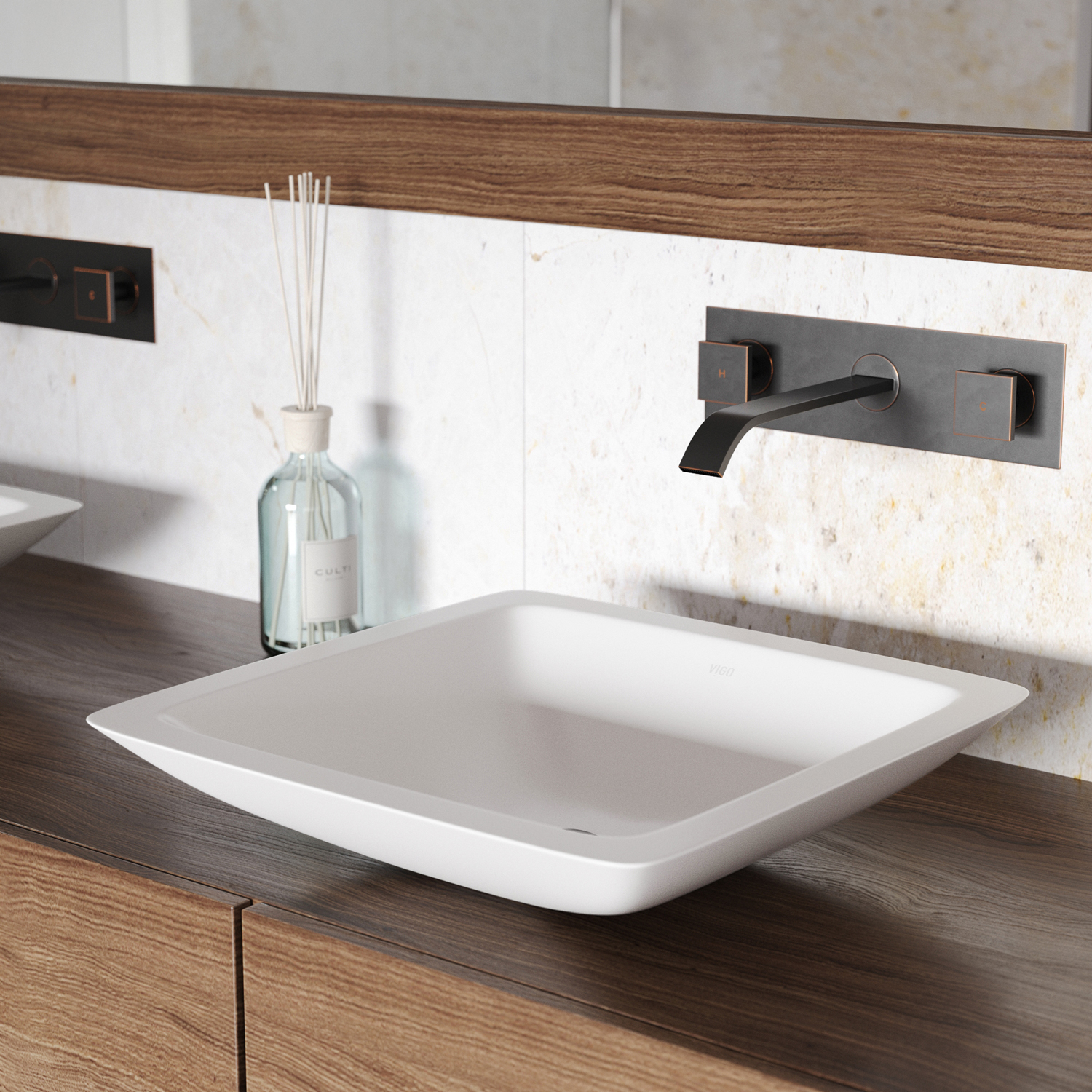 VIGO Titus Wall Mount Bathroom Faucet