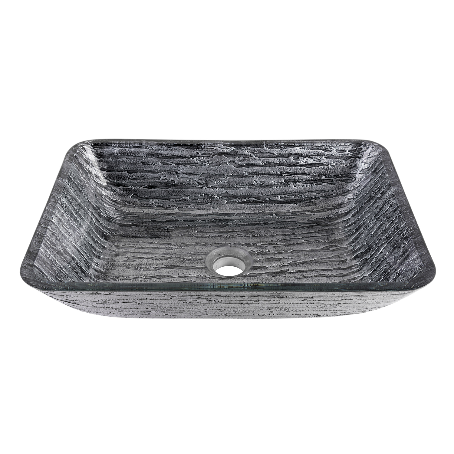 VIGO Rectangular Titanium Glass Vessel Bathroom Sink