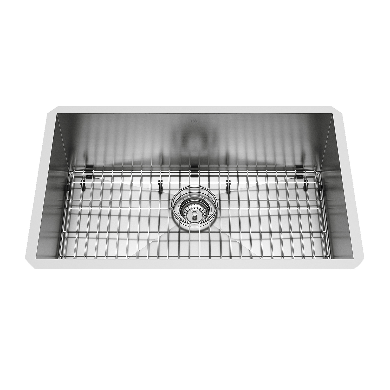 VIGO 30" Ludlow Stainless Steel Undermount Kitchen Sink, With Grid And Strainer