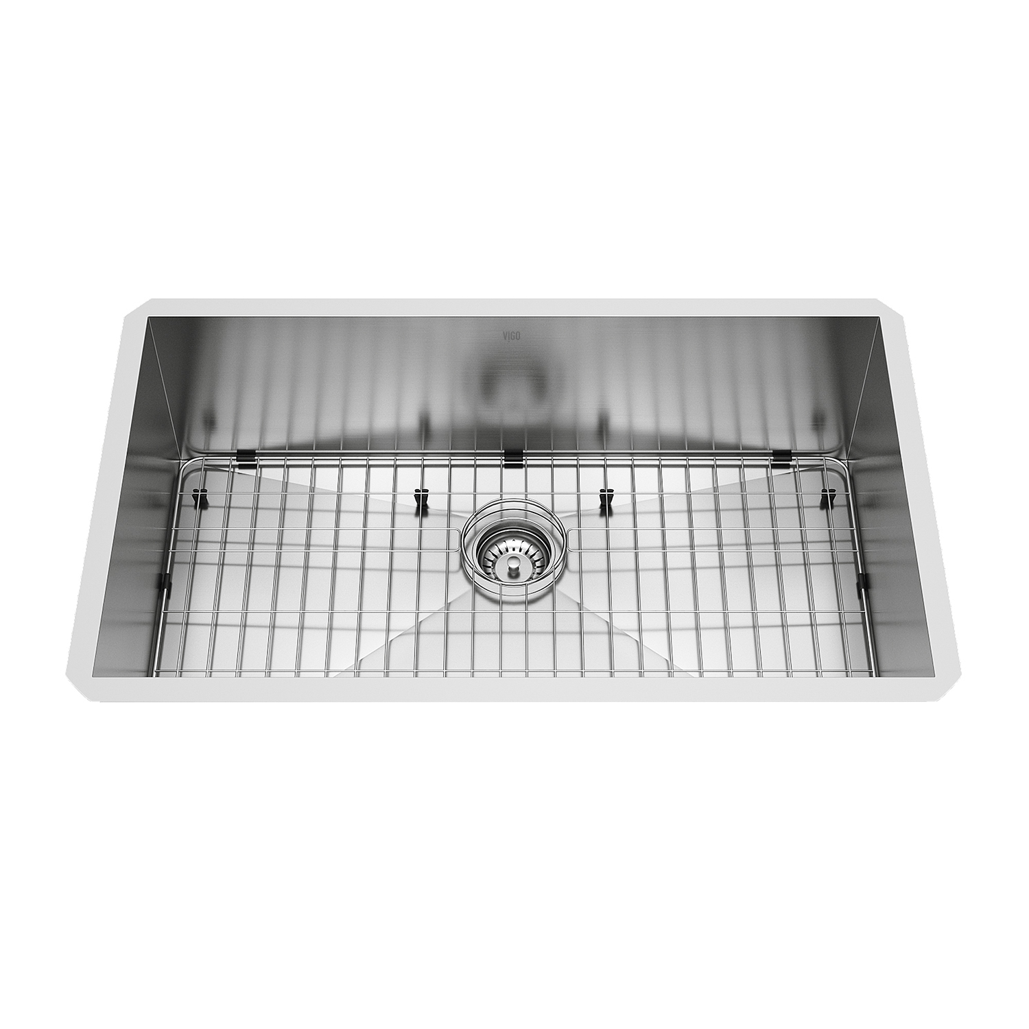 VIGO 32" Ludlow Stainless Steel Undermount Kitchen Sink, With Grid And Strainer