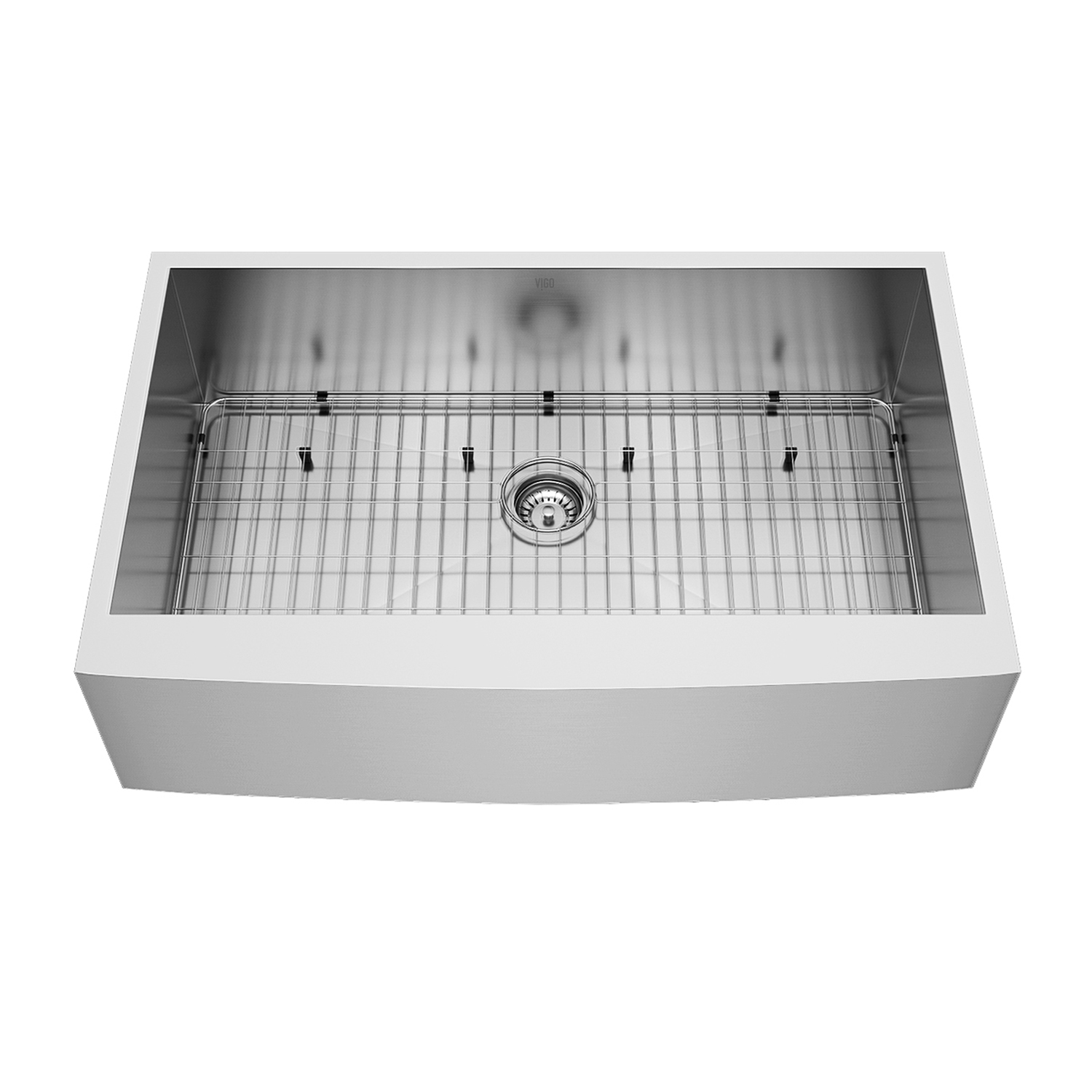 VIGO 36" Camden Stainless Steel Farmhouse Kitchen Sink, With Grid And Strainer