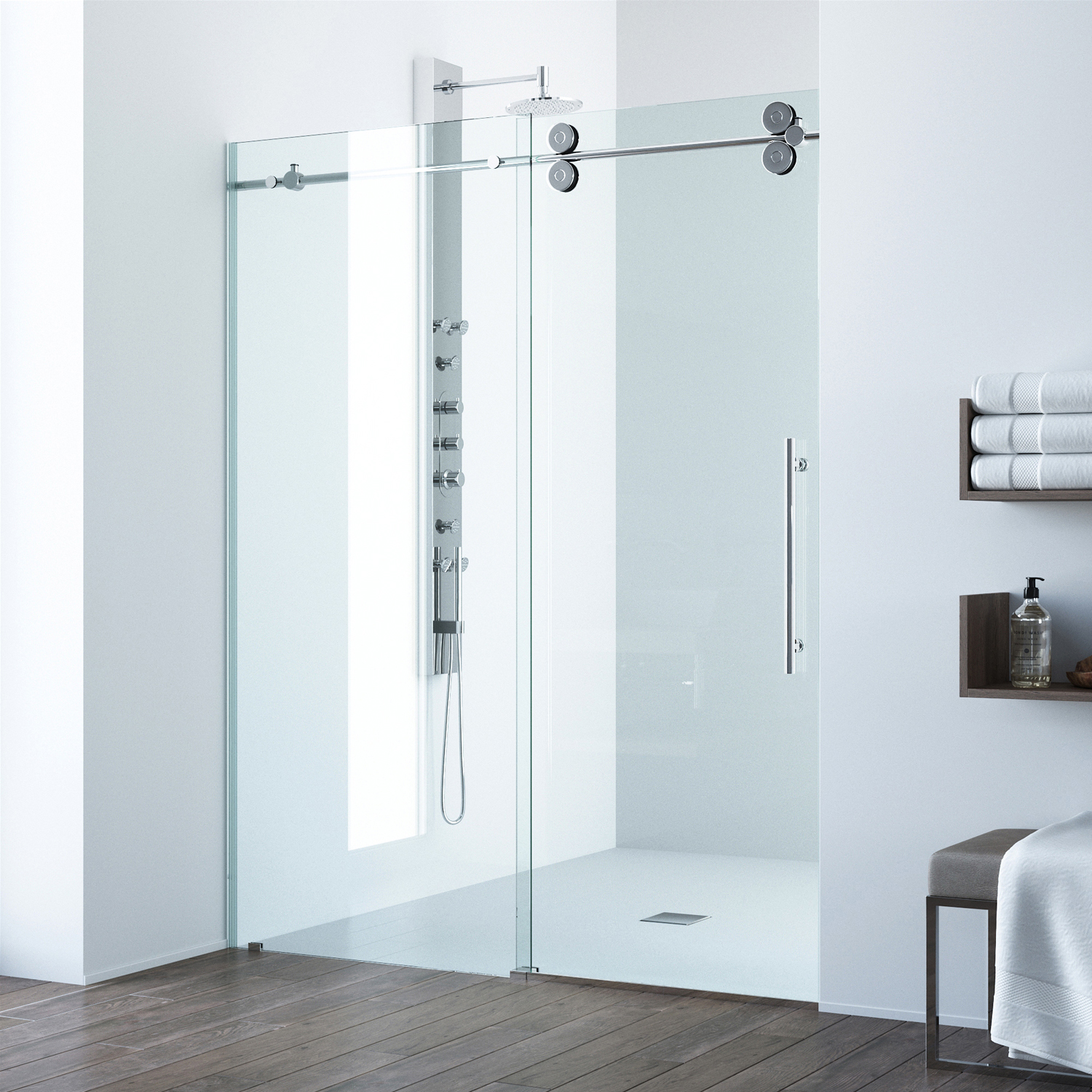 VIGO Elan Adjustable Frameless Sliding Shower Door 56" - 60" CH