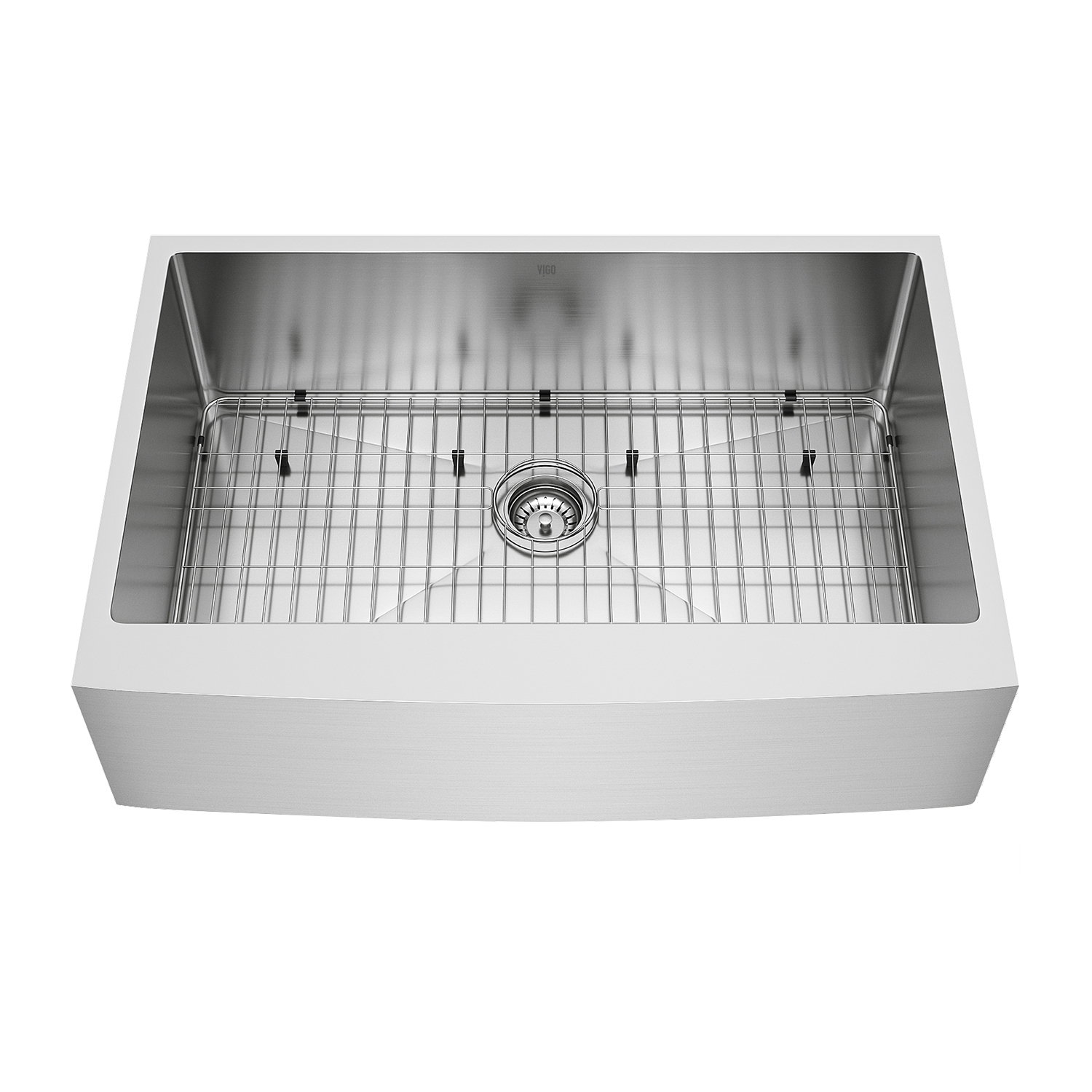 VIGO 33" Bedford Stainless Steel Farmhouse Kitchen Sink, With Grid And Strainer