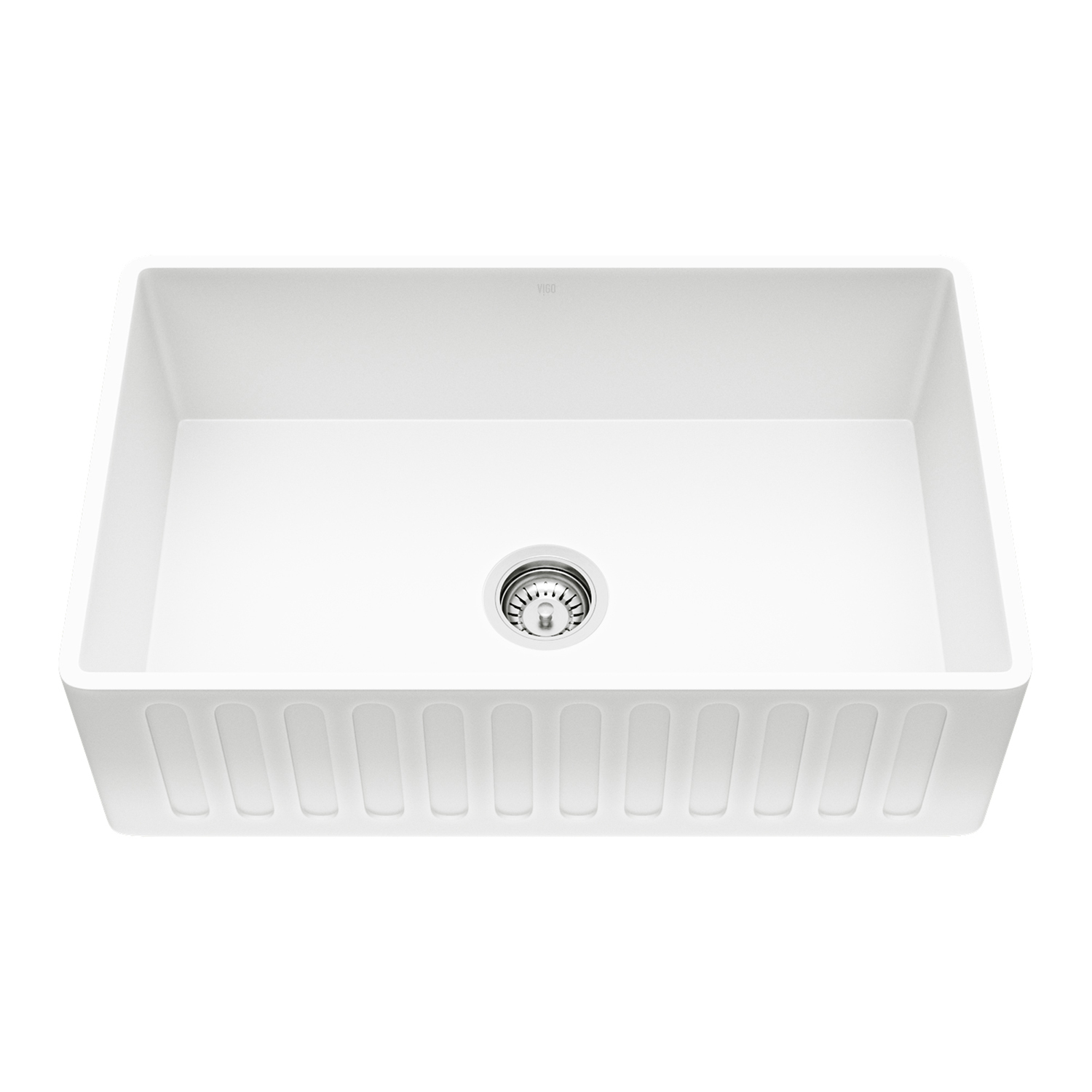 VIGO 30" Matte Stone Farmhouse Kitchen Sink