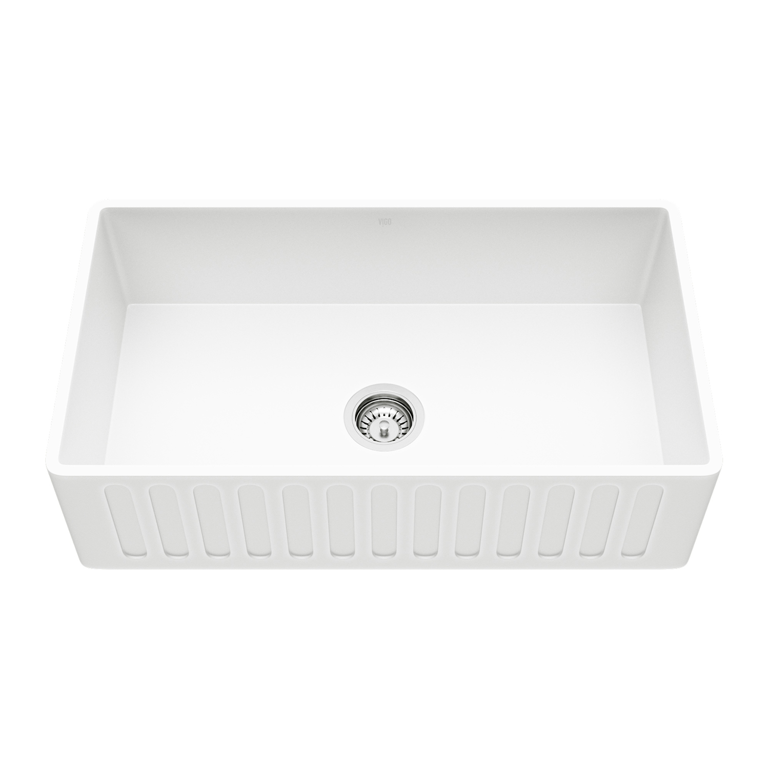 VIGO 33" Matte Stone Farmhouse Kitchen Sink