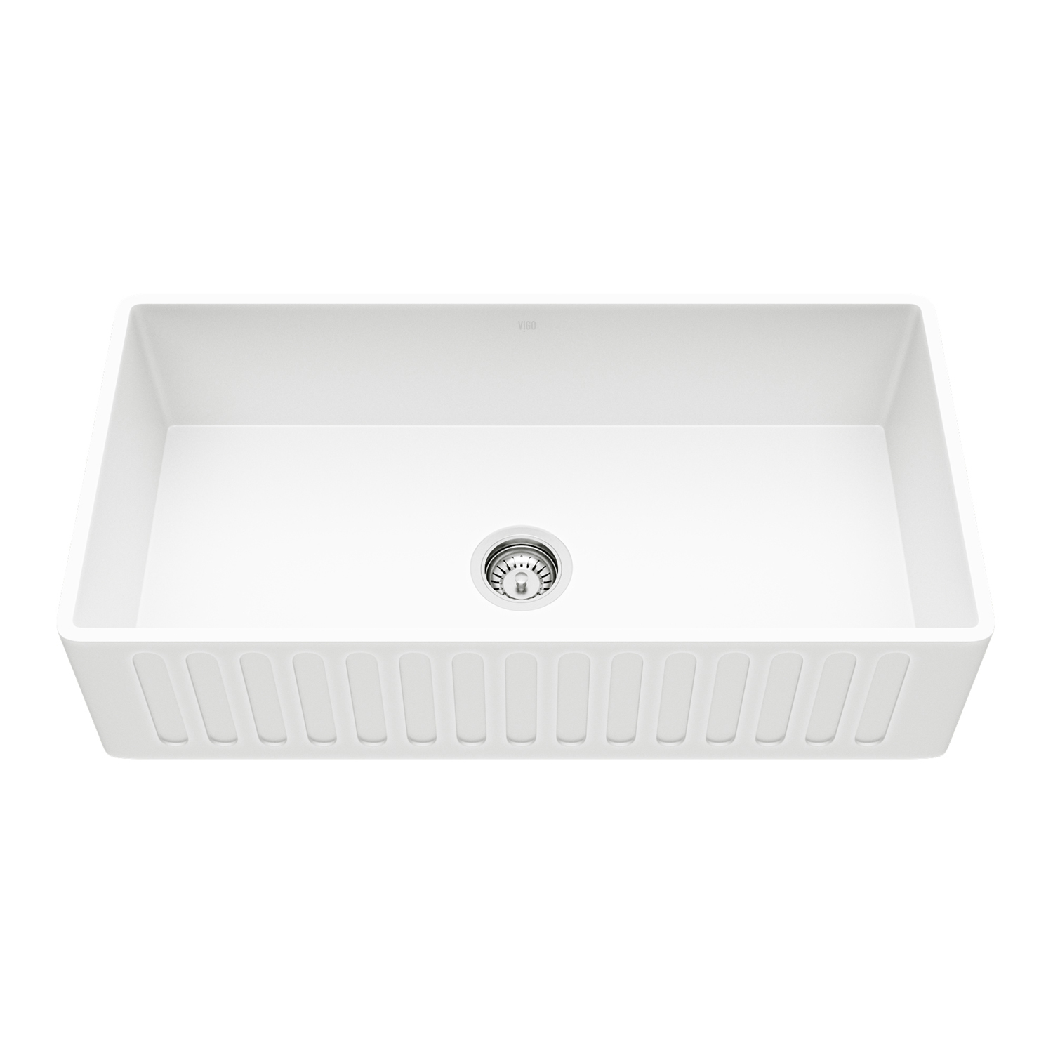 VIGO 36" Matte Stone Farmhouse Kitchen Sink
