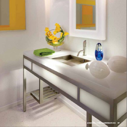 Ebb Concept - Wall Mounted Cast Resin Deck Featuring Ebb Basin