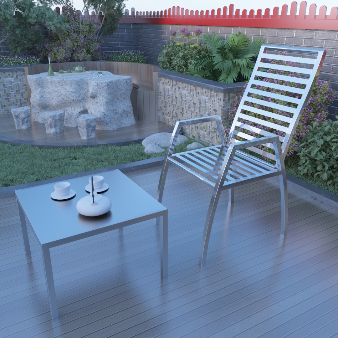 HRP FURNITURE STAINLESS STEEL OUTDOOR COFFEE TABLE