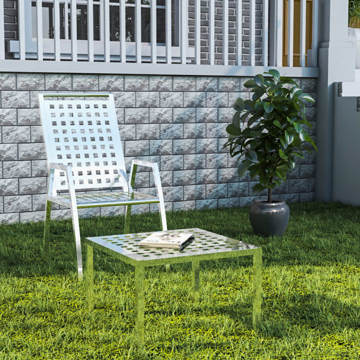HRP FURNITURE STAINLESS STEEL OUTDOOR COFFEE TABLE