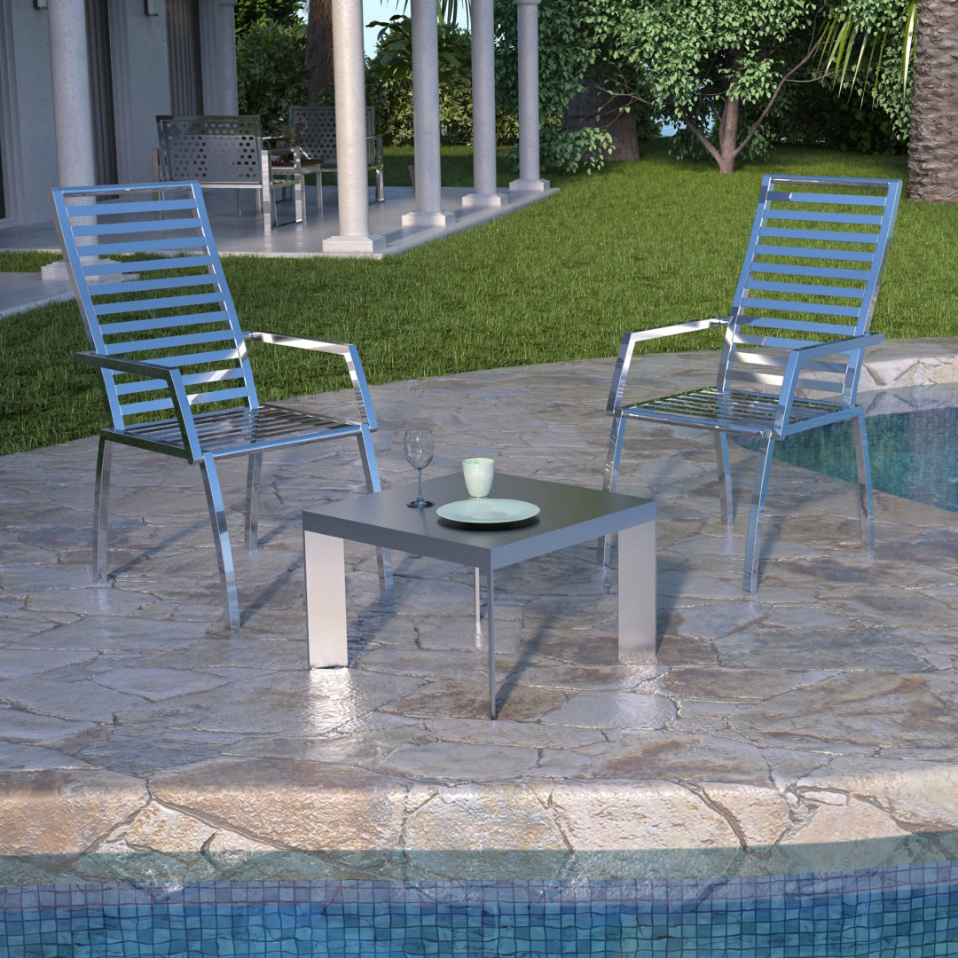 HRP FURNITURE STAINLESS STEEL OUTDOOR CHAIR