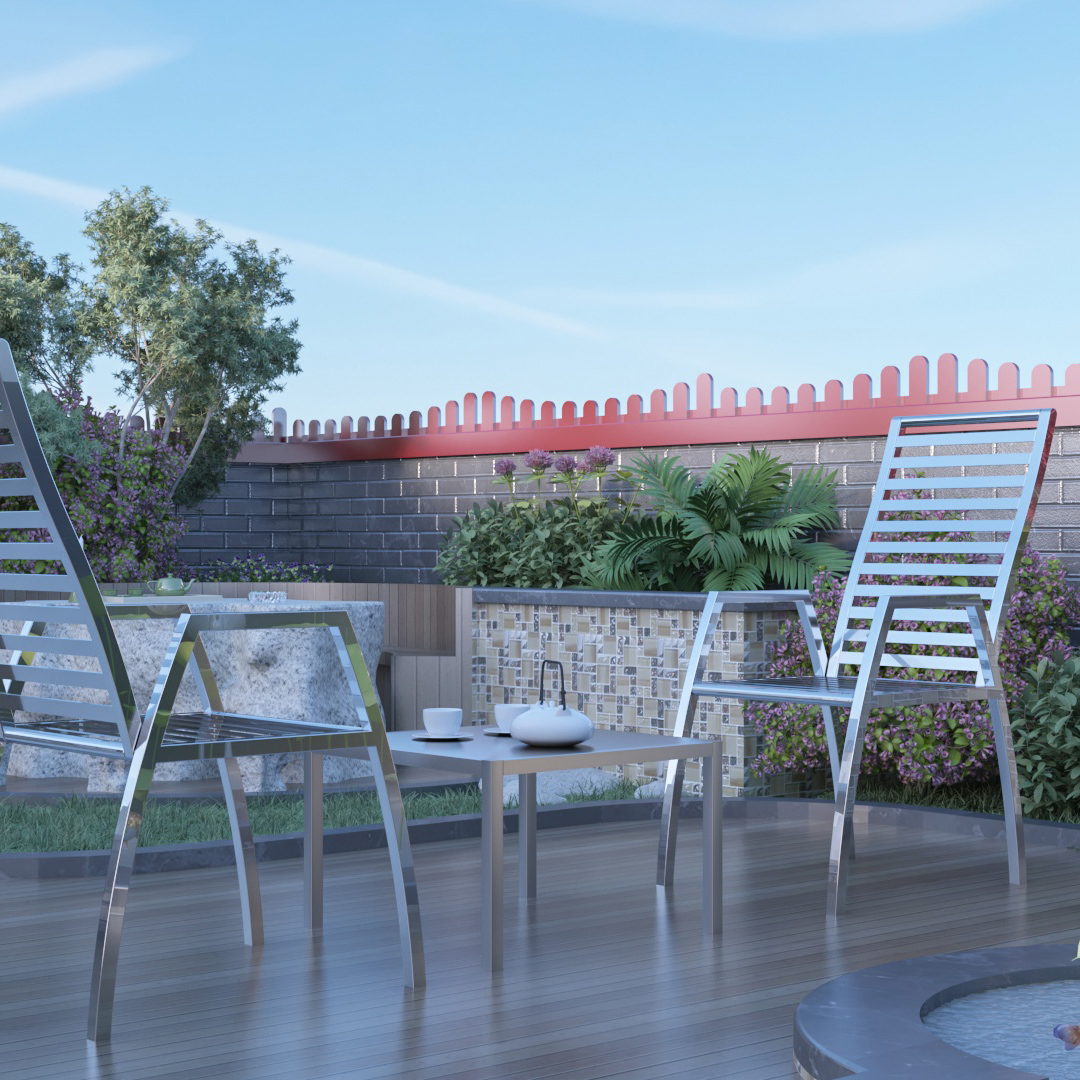 HRP FURNITURE STAINLESS STEEL OUTDOOR CHAIR