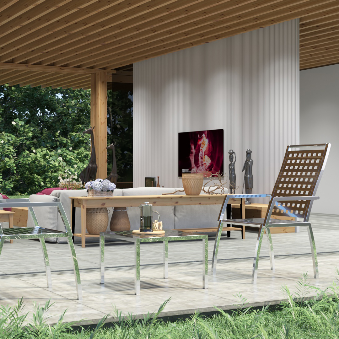HRP FURNITURE STAINLESS STEEL OUTDOOR CHAIR